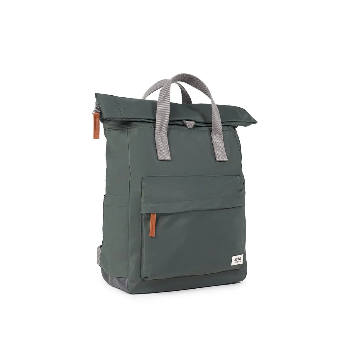 Roka London Canfield B Sustainable Nylon Rucksack, Thyme - Image 2