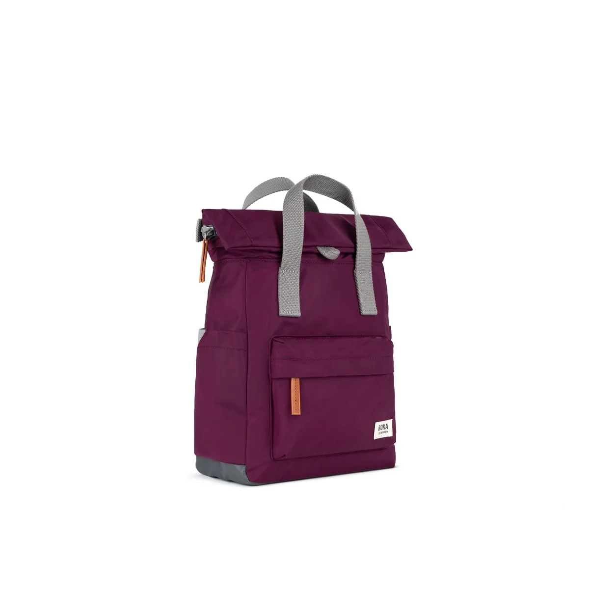 Roka London Canfield B Small Sustainable Nylon Rucksack, Royal Burgundy - Image 2
