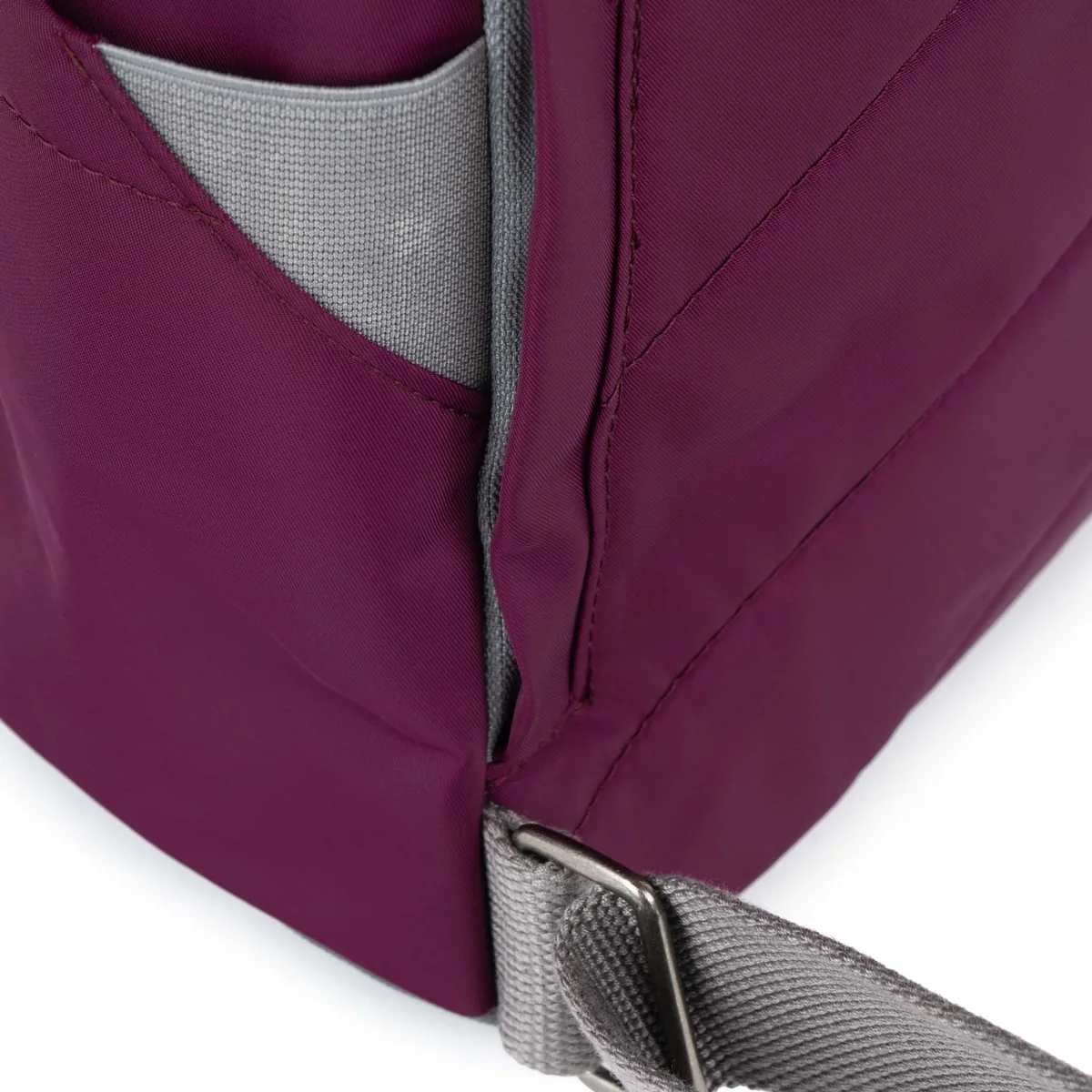 Roka London Canfield B Small Sustainable Nylon Rucksack, Royal Burgundy - Image 4