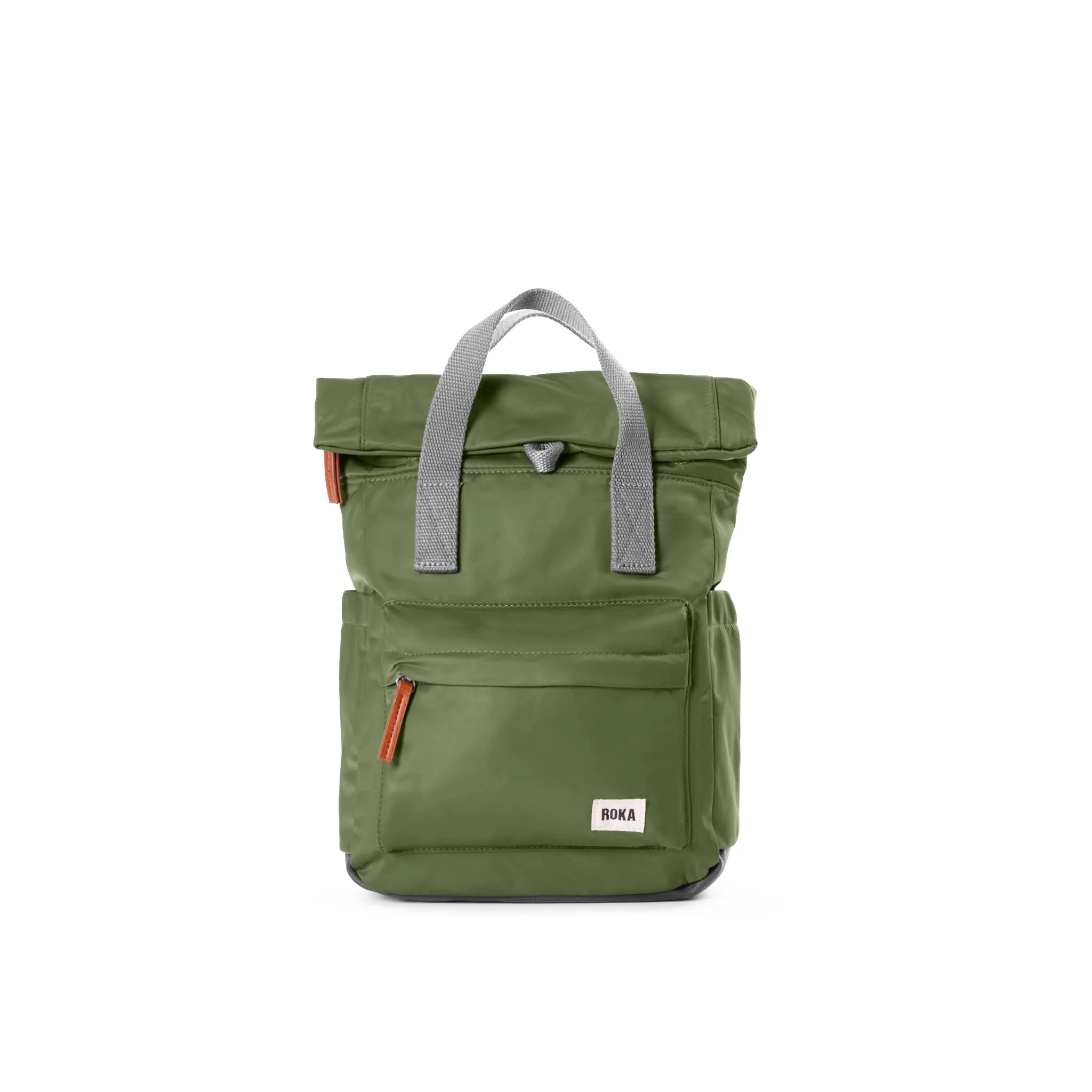 Roka London Canfield B Sustainable Nylon Rucksack, Avocado - Image 15