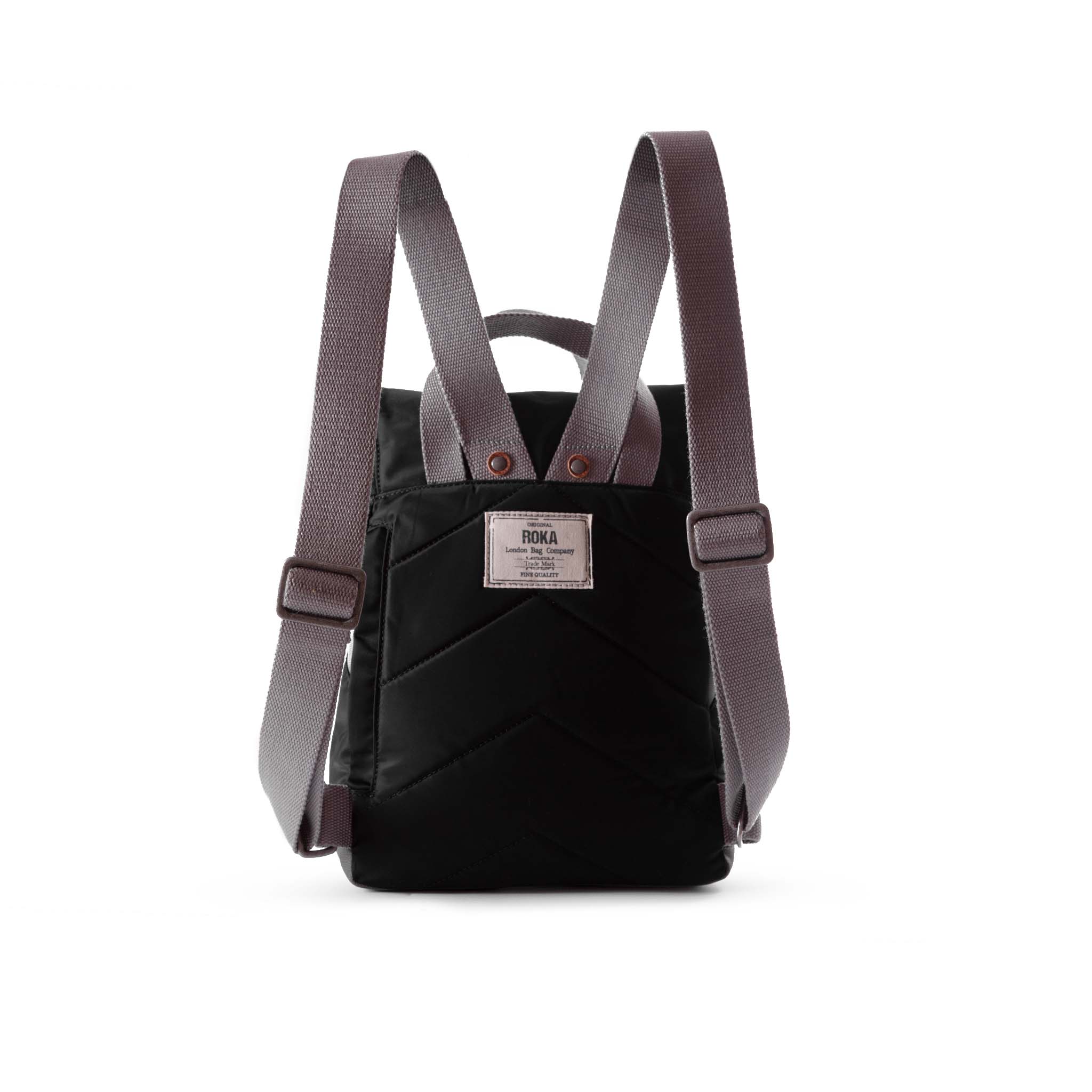 Roka London Canfield B Sustainable Nylon Rucksack, Black - Image 5