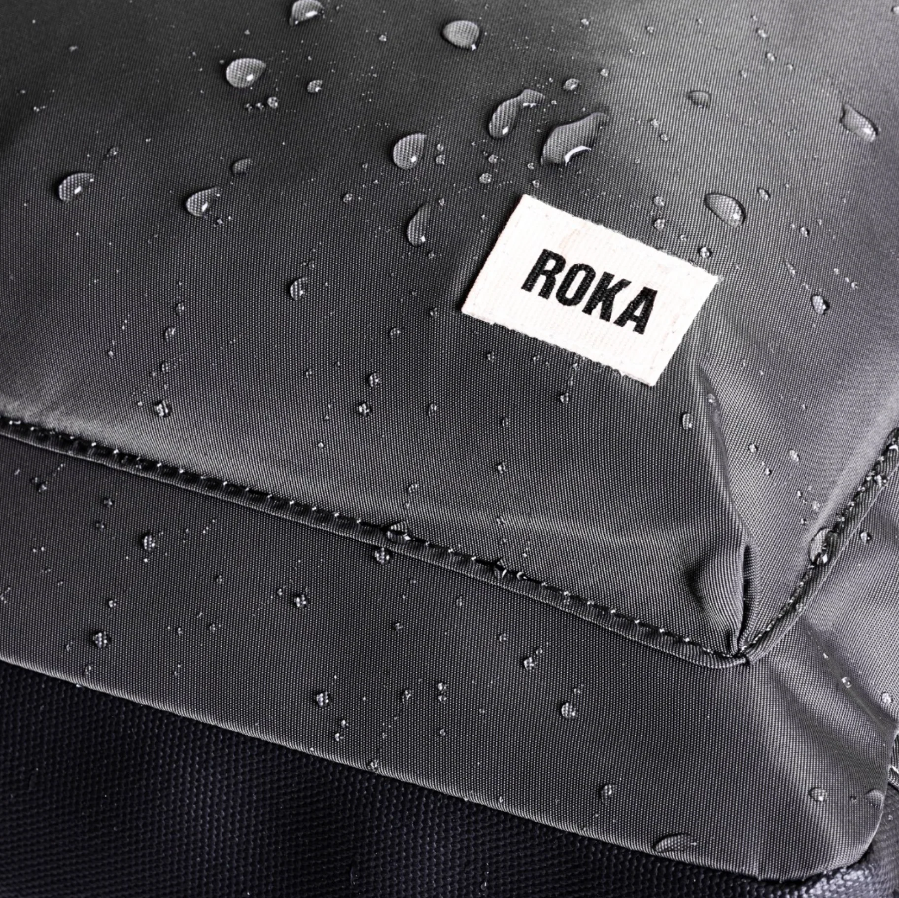 Roka London Canfield B Sustainable Nylon Rucksack, Black - Image 9