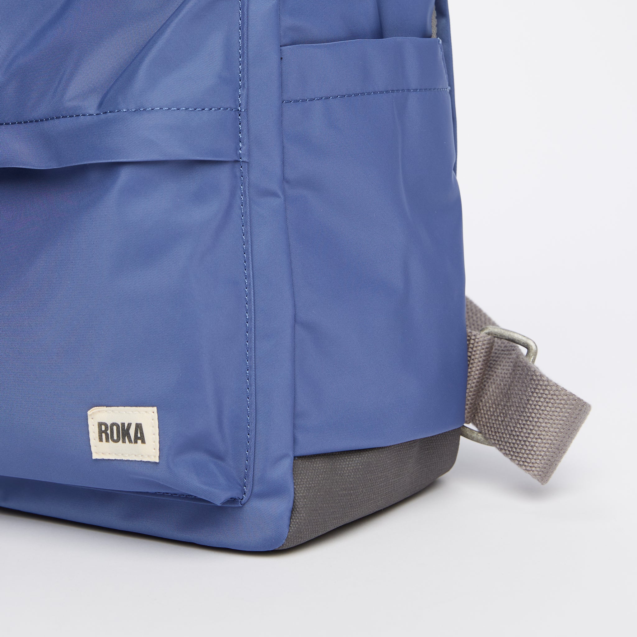 Roka London Canfield B Sustainable Nylon Rucksack, Burnt Blue - Image 6