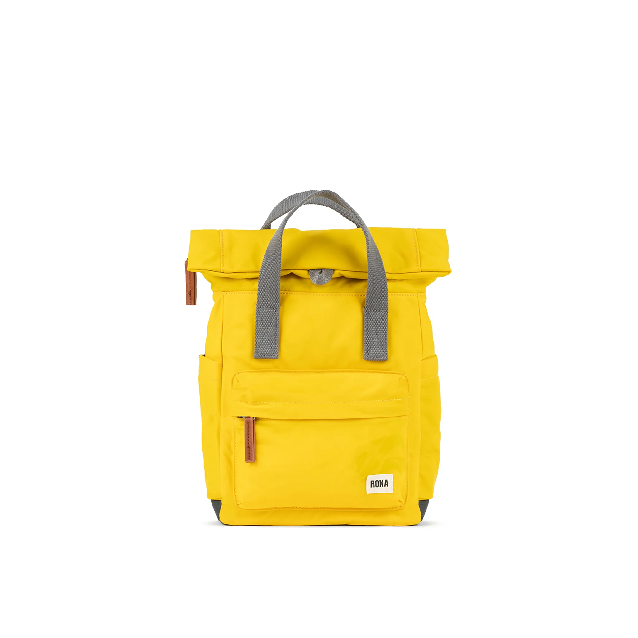Roka London Canfield B Sustainable Nylon Rucksack, Mustard - Image 8