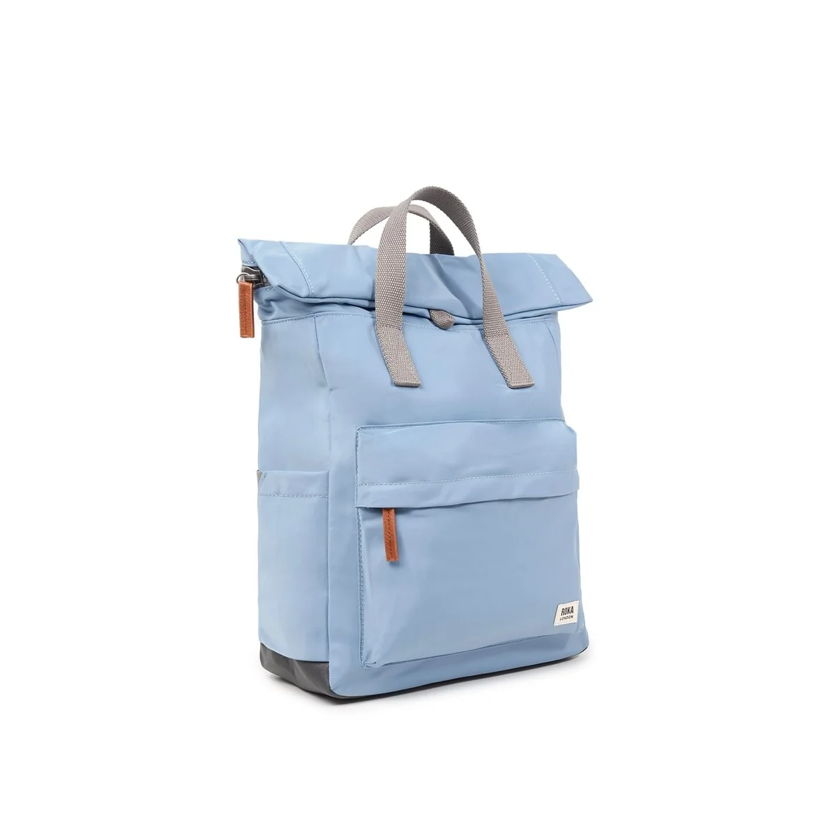 Roka London Canfield B Sustainable Nylon Rucksack, Retro Blue - Image 2