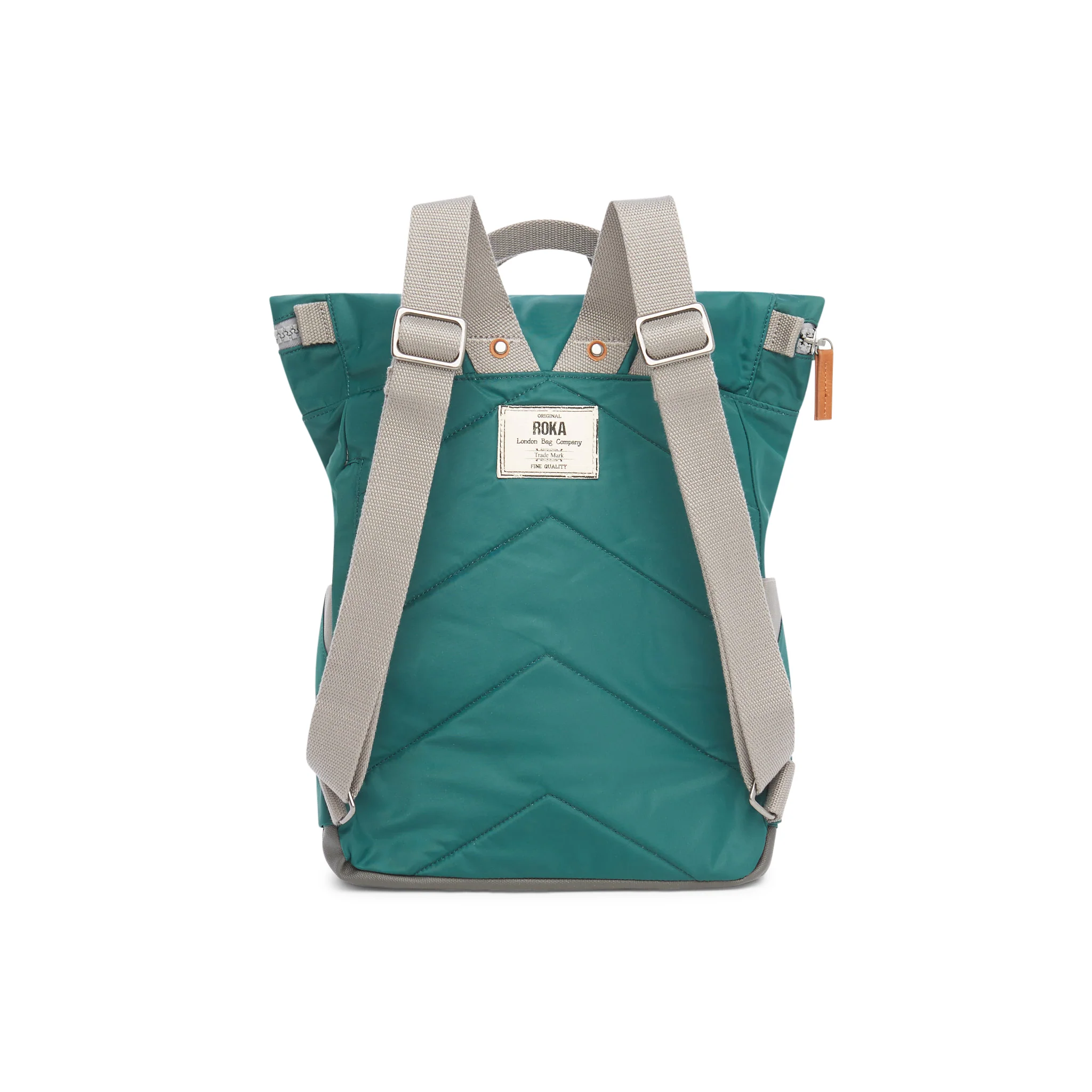 Roka London Canfield B Sustainable Nylon Rucksack, Teal - Image 3