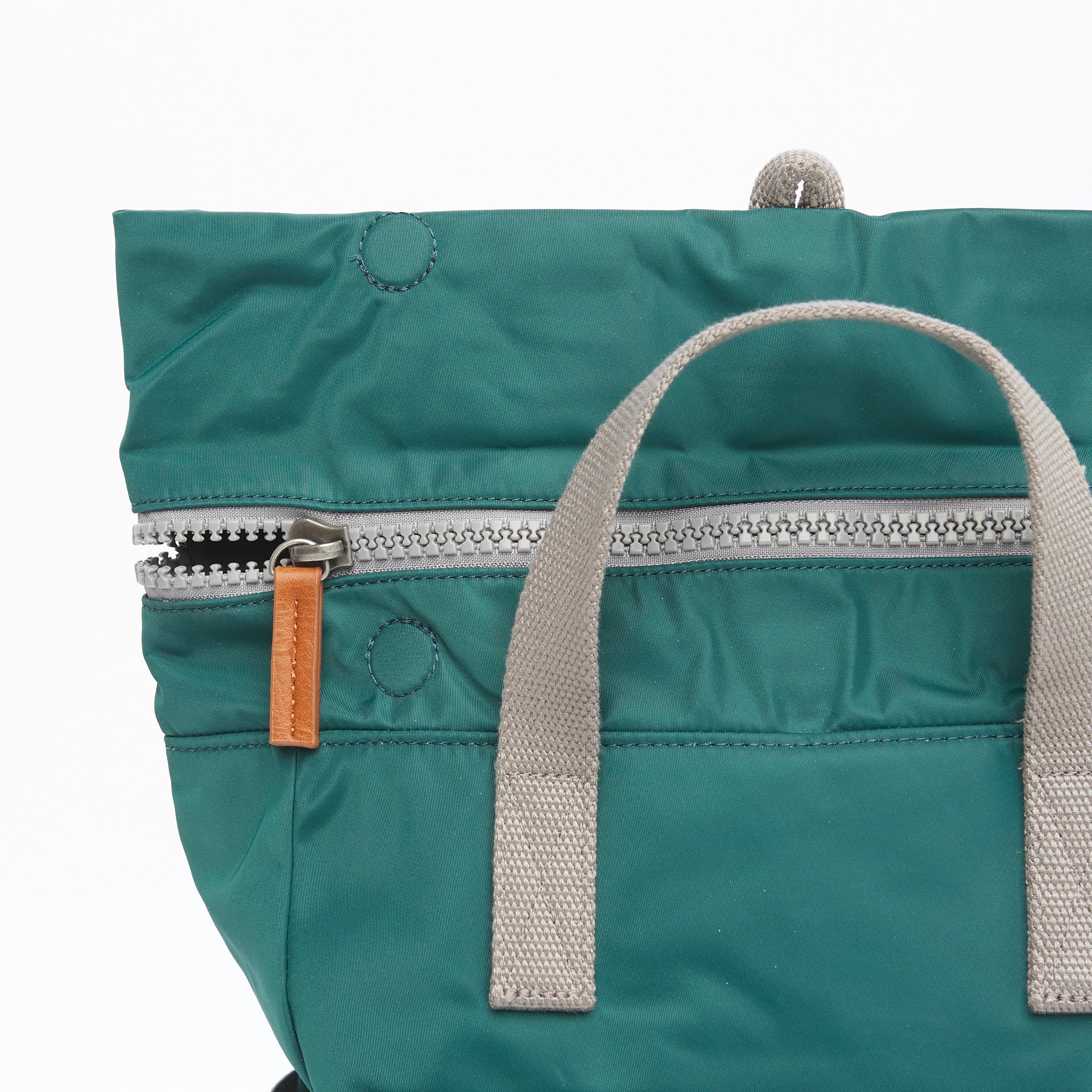 Roka London Canfield B Sustainable Nylon Rucksack, Teal - Image 6