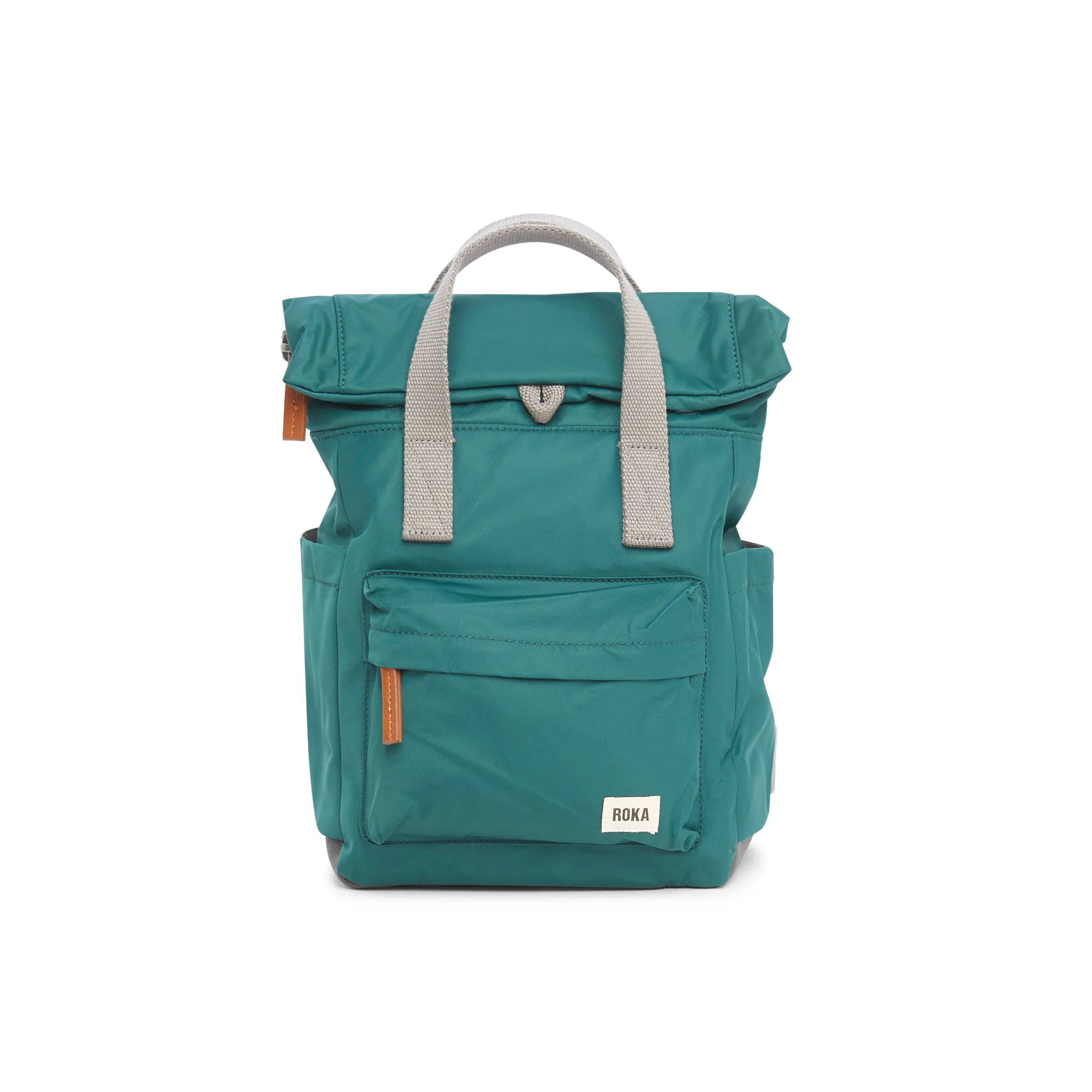 Roka London Canfield B Sustainable Nylon Rucksack, Teal - Image 7