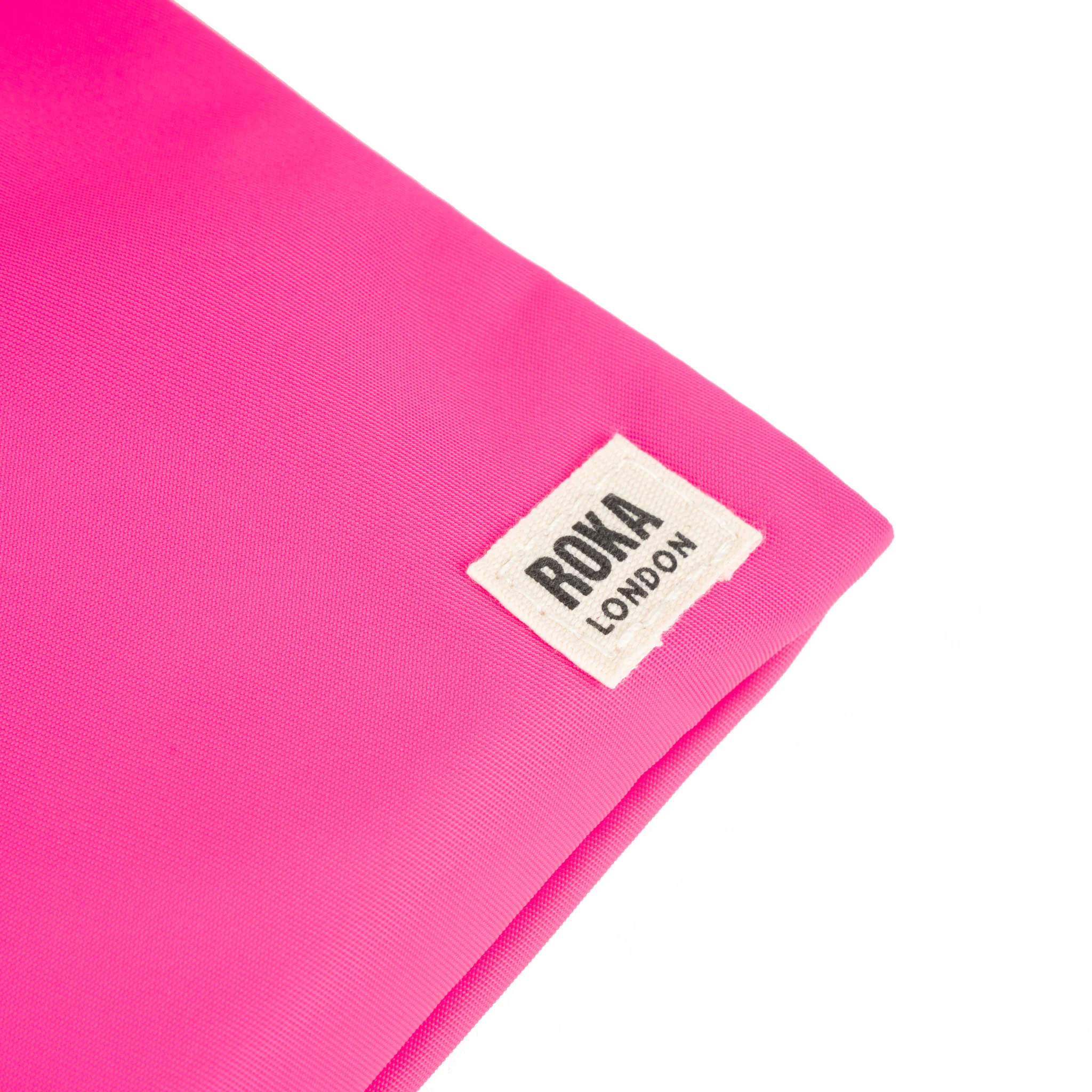 Roka London Chelsea Crossbody Phone Bag, Neon Pink (Recycled Nylon) - Image 5