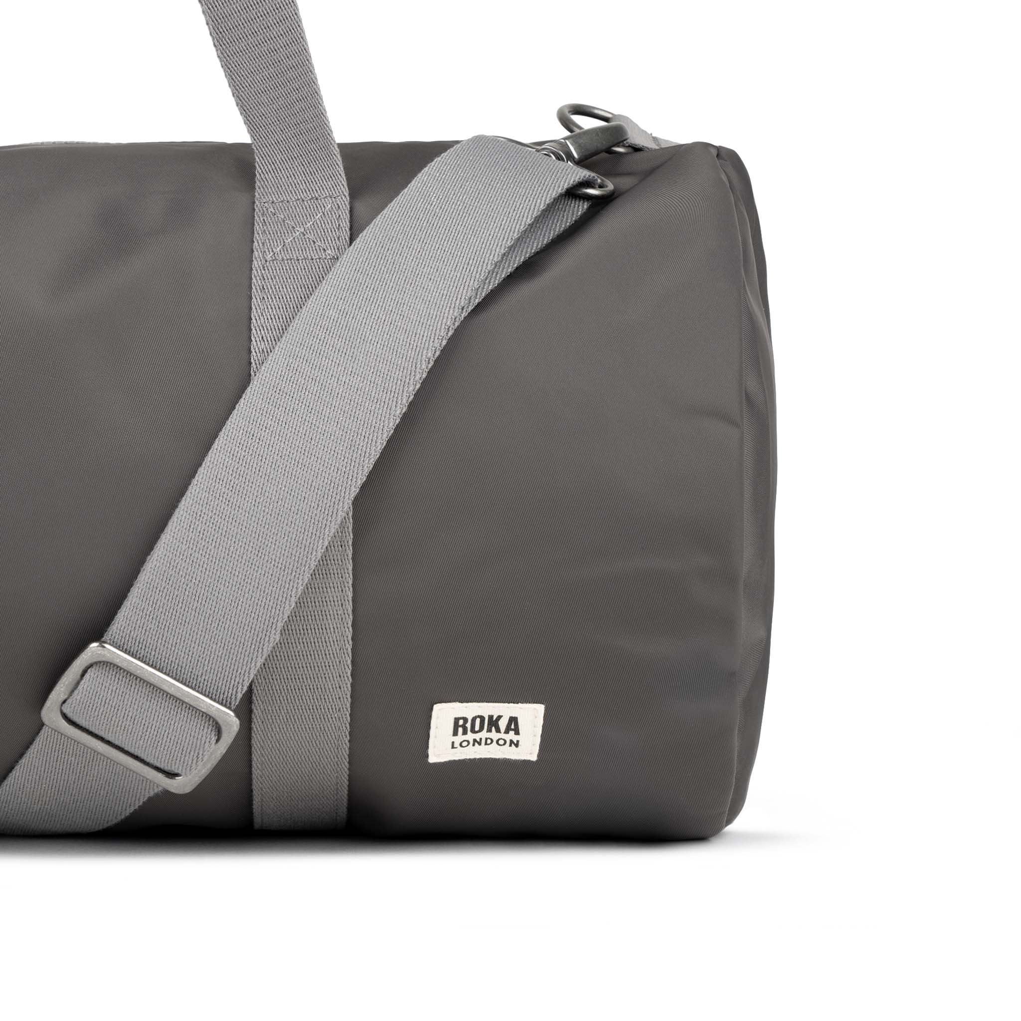 Roka London City Barrel Bag, Graphite (Recycled Nylon) - Image 4