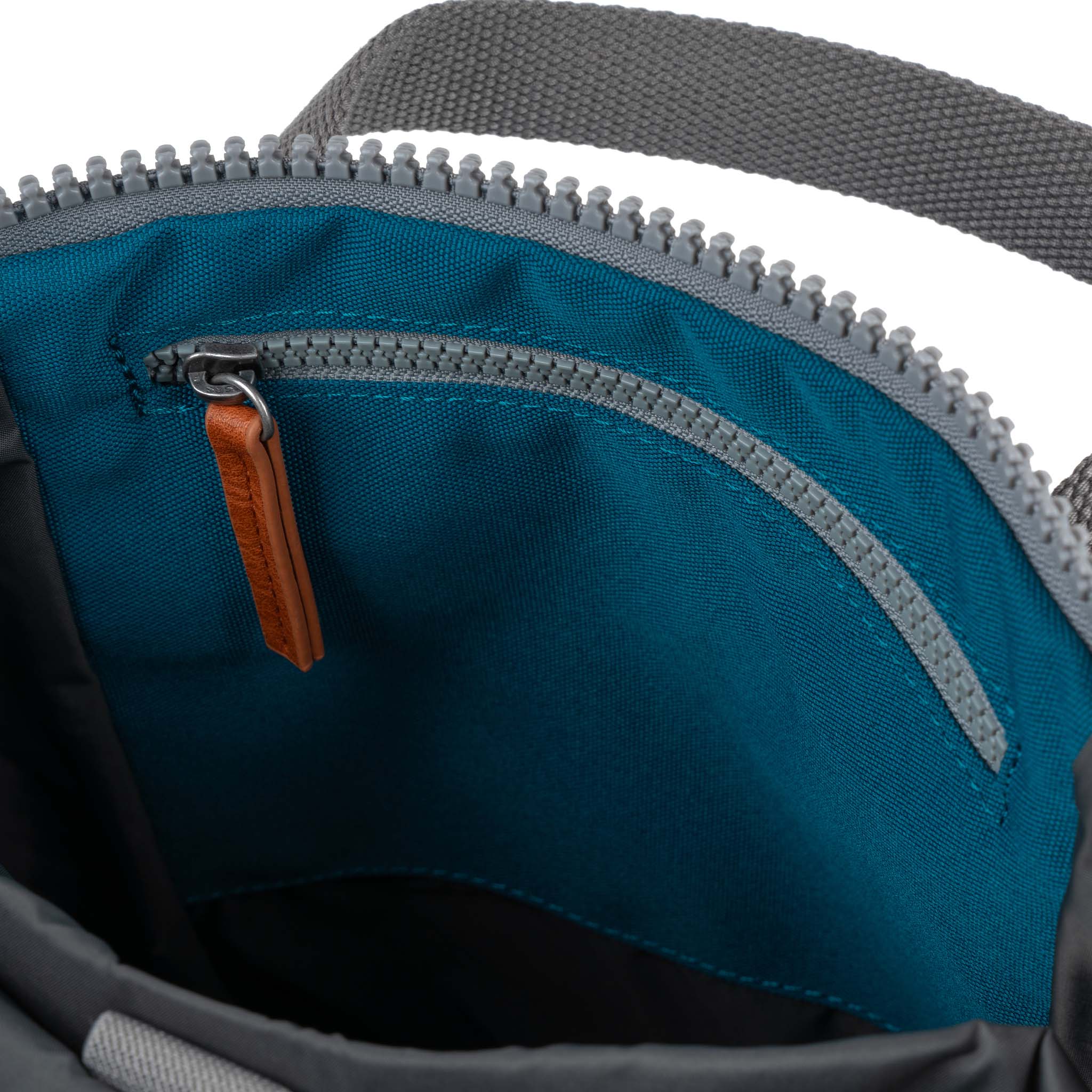 Roka London Finchley Small Sustainable Canvas Rucksack, Sapphire - Image 5