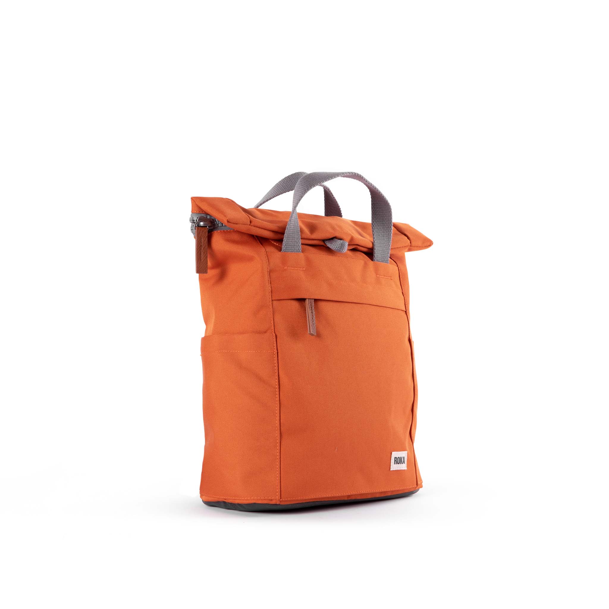 Roka London Finchley Sustainable Canvas Rucksack, Atomic Orange - Image 18
