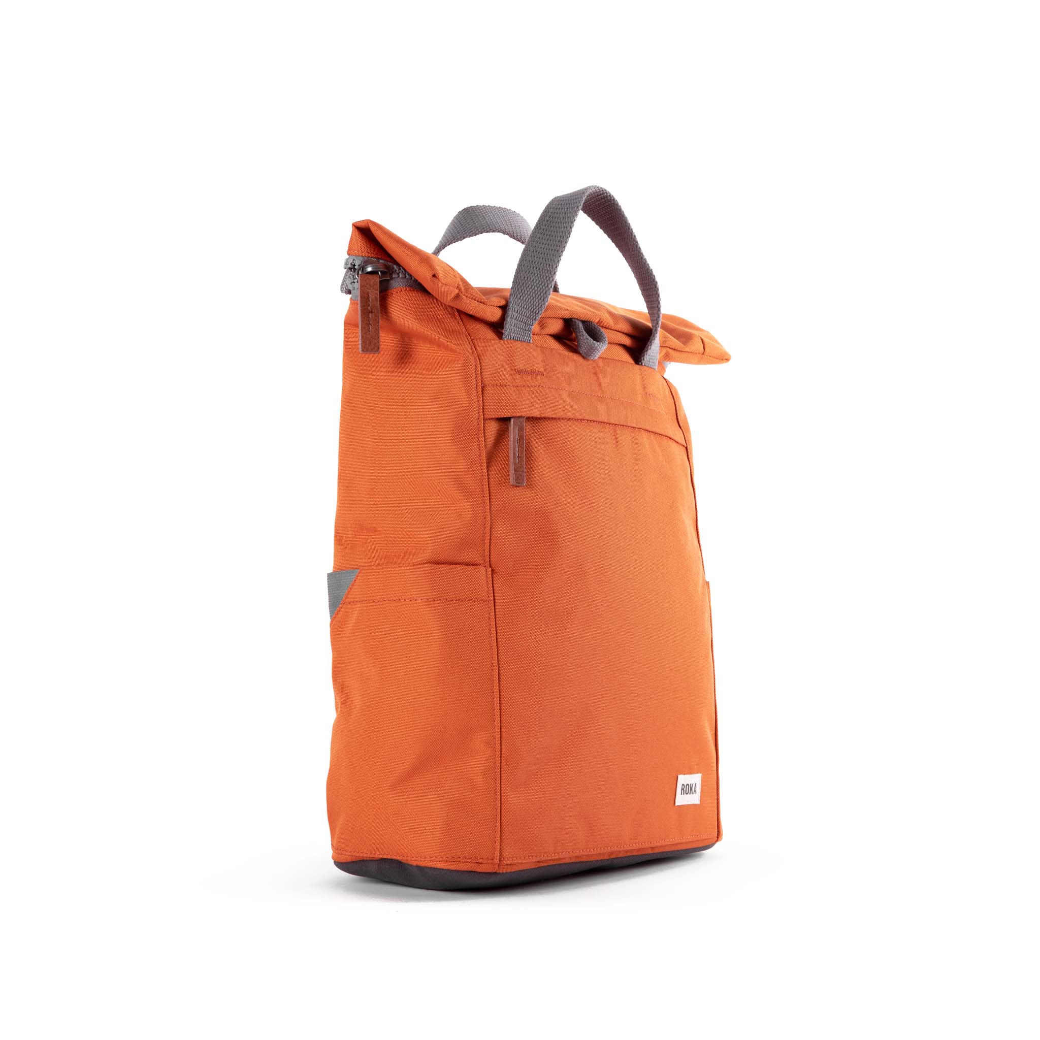 Roka London Finchley Sustainable Canvas Rucksack, Atomic Orange - Image 2