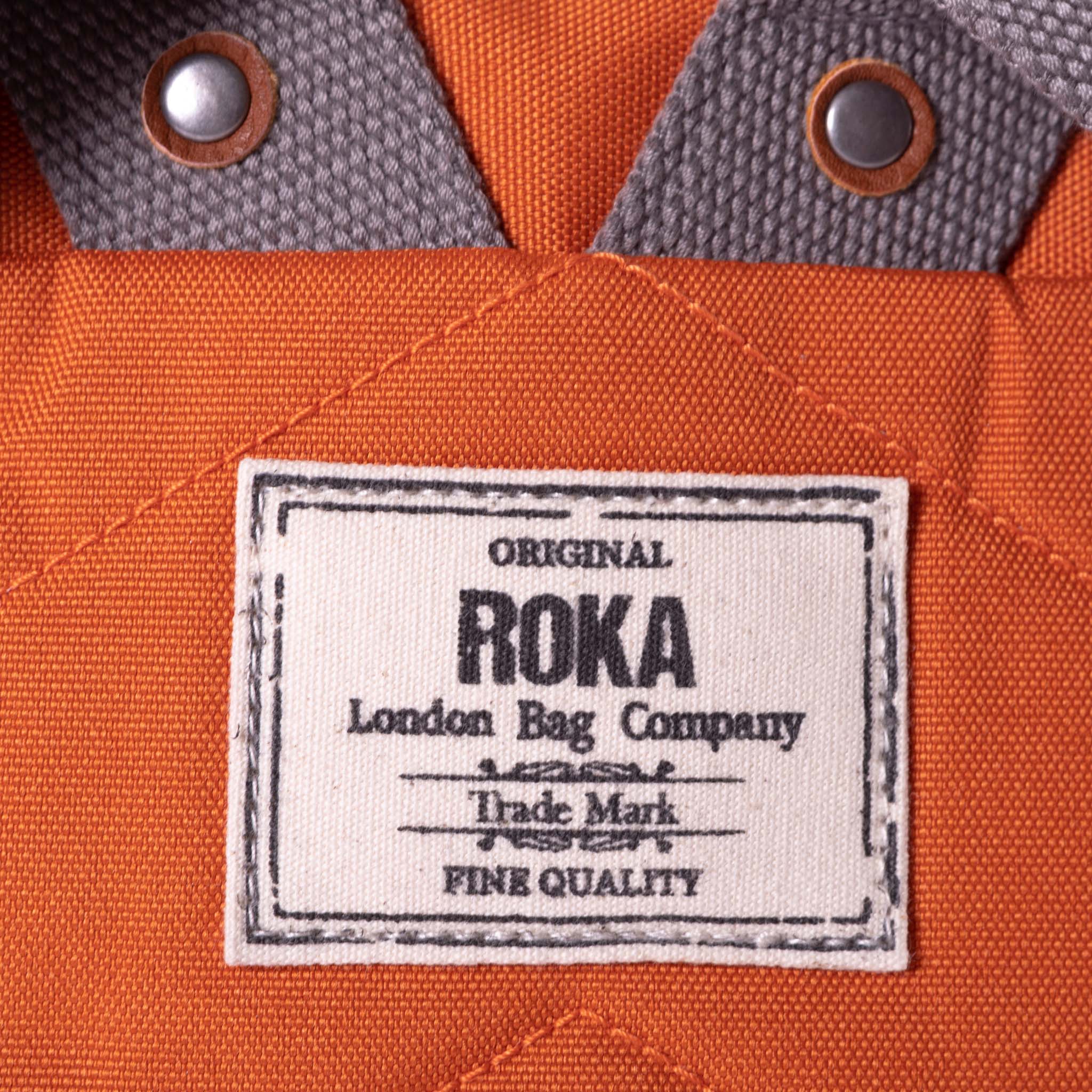 Roka London Finchley Sustainable Canvas Rucksack, Atomic Orange - Image 4