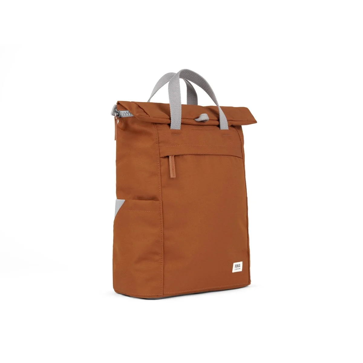 Roka London Finchley Sustainable Canvas Rucksack, Bran - Image 2