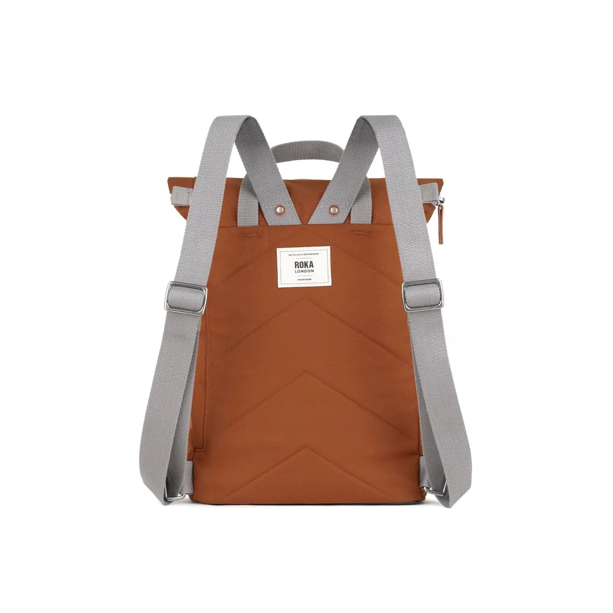 Roka London Finchley Sustainable Canvas Rucksack, Bran - Image 3