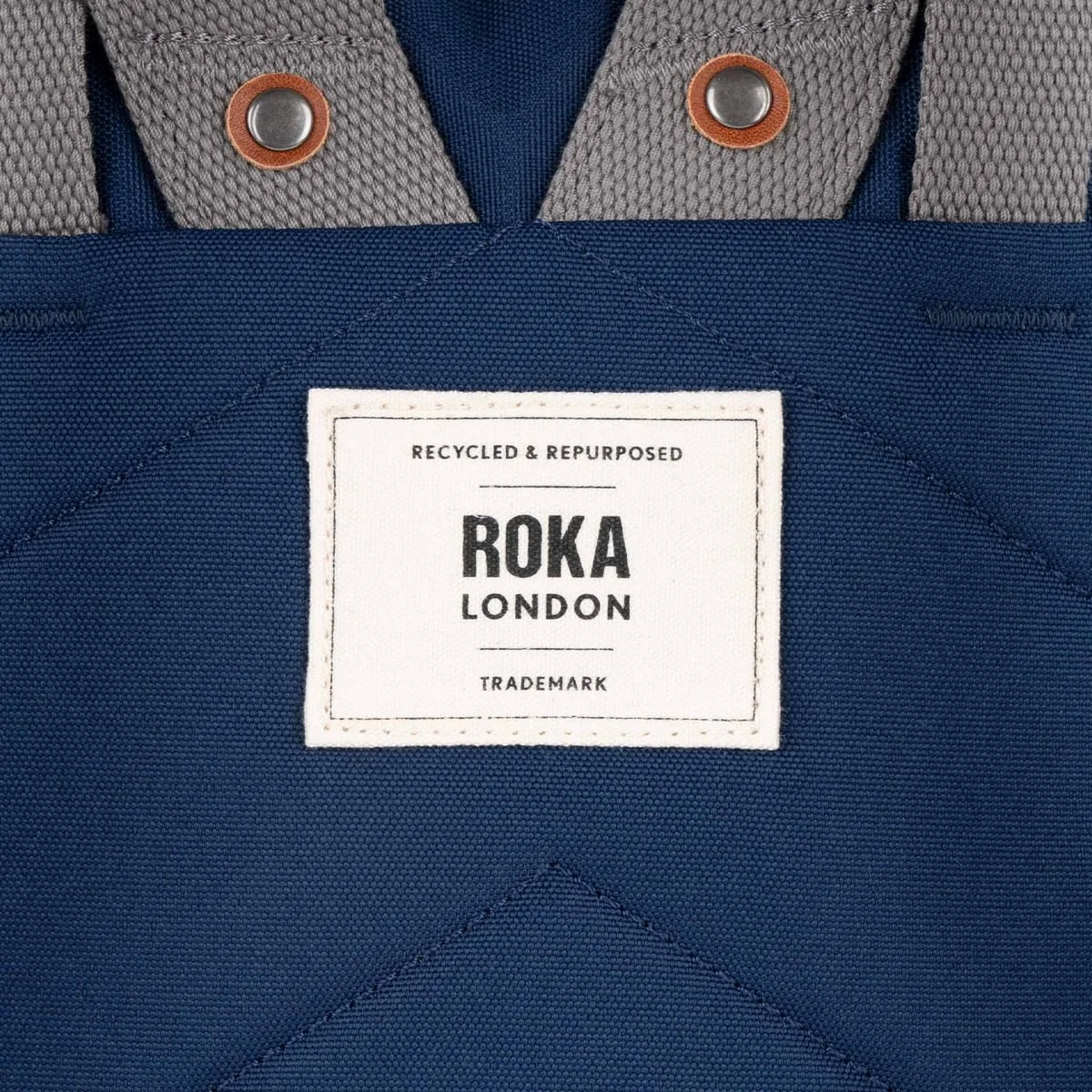 Roka London Finchley Sustainable Canvas Rucksack, Crisp Blue - Image 7