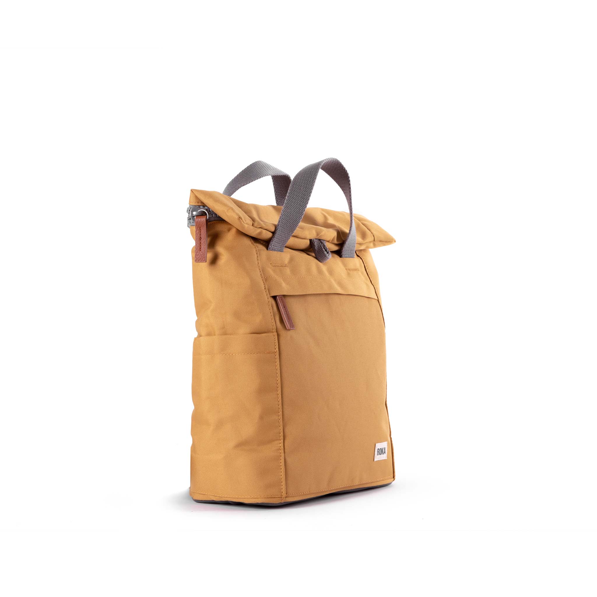 Roka London Finchley Sustainable Canvas Rucksack, Flax - Image 14