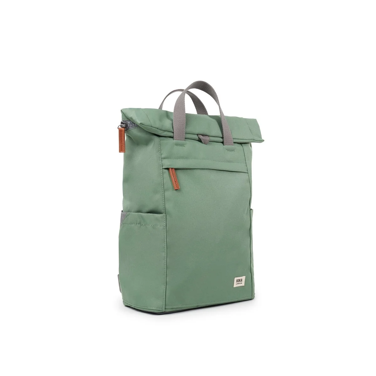 Roka London Finchley Sustainable Canvas Rucksack, Frost - Image 2