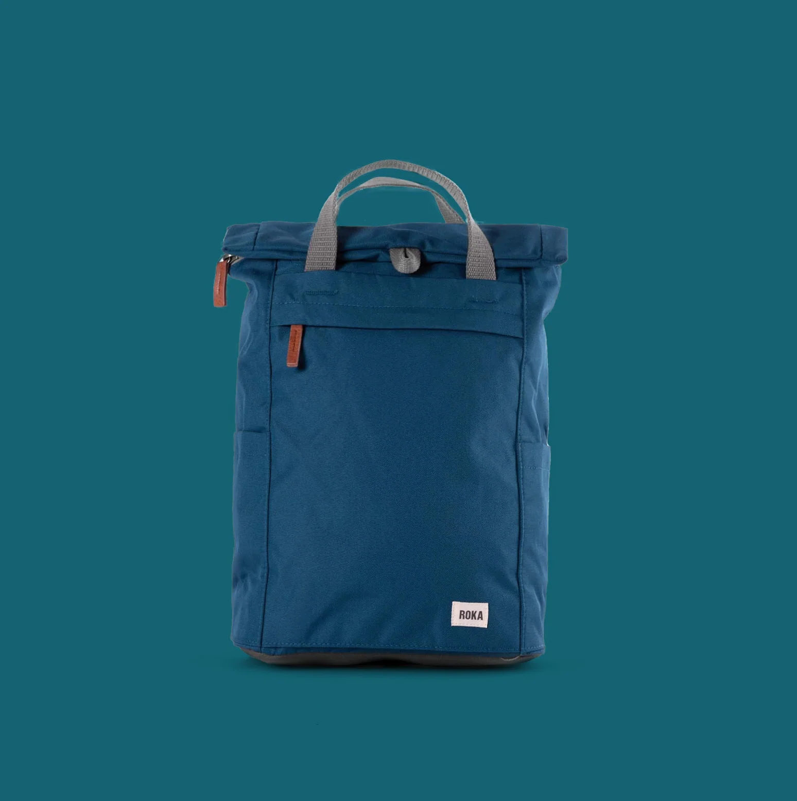 Roka London Finchley Sustainable Canvas Rucksack, Marine - Image 10