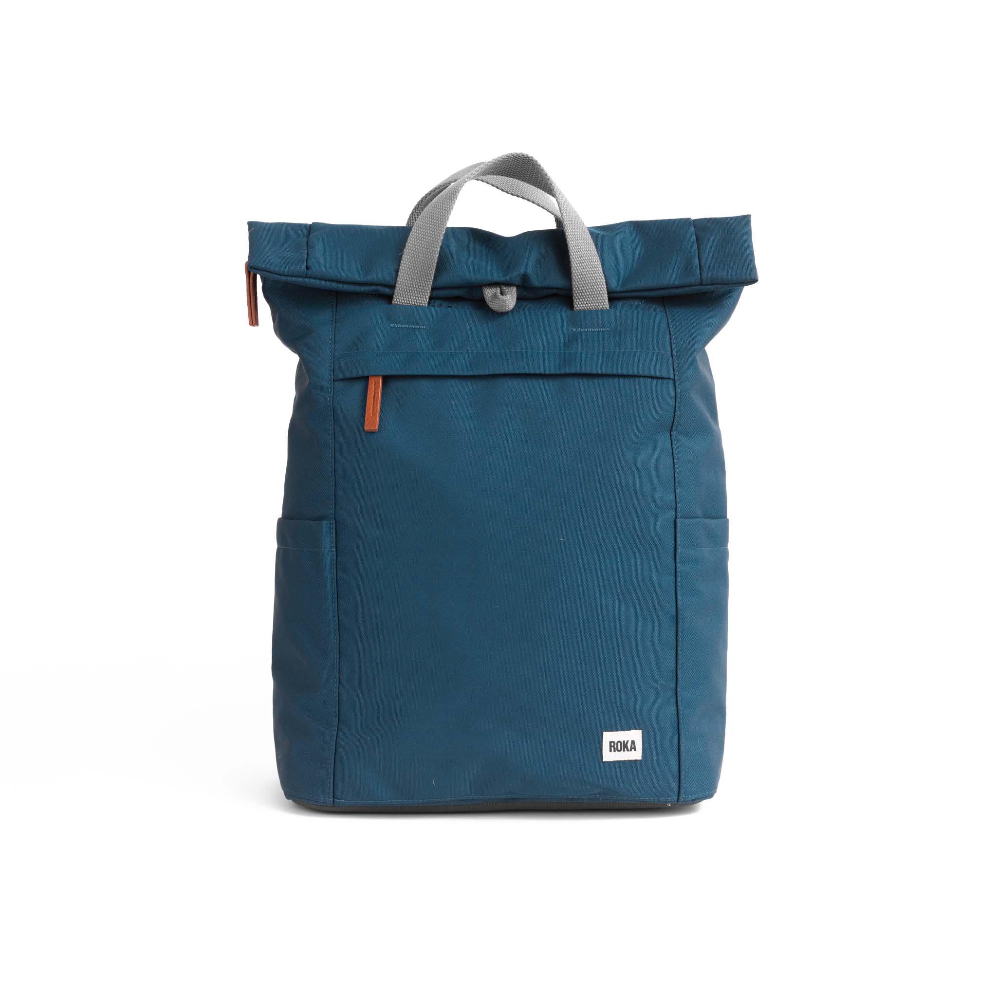 Roka London Finchley Sustainable Canvas Rucksack, Marine - Image 16