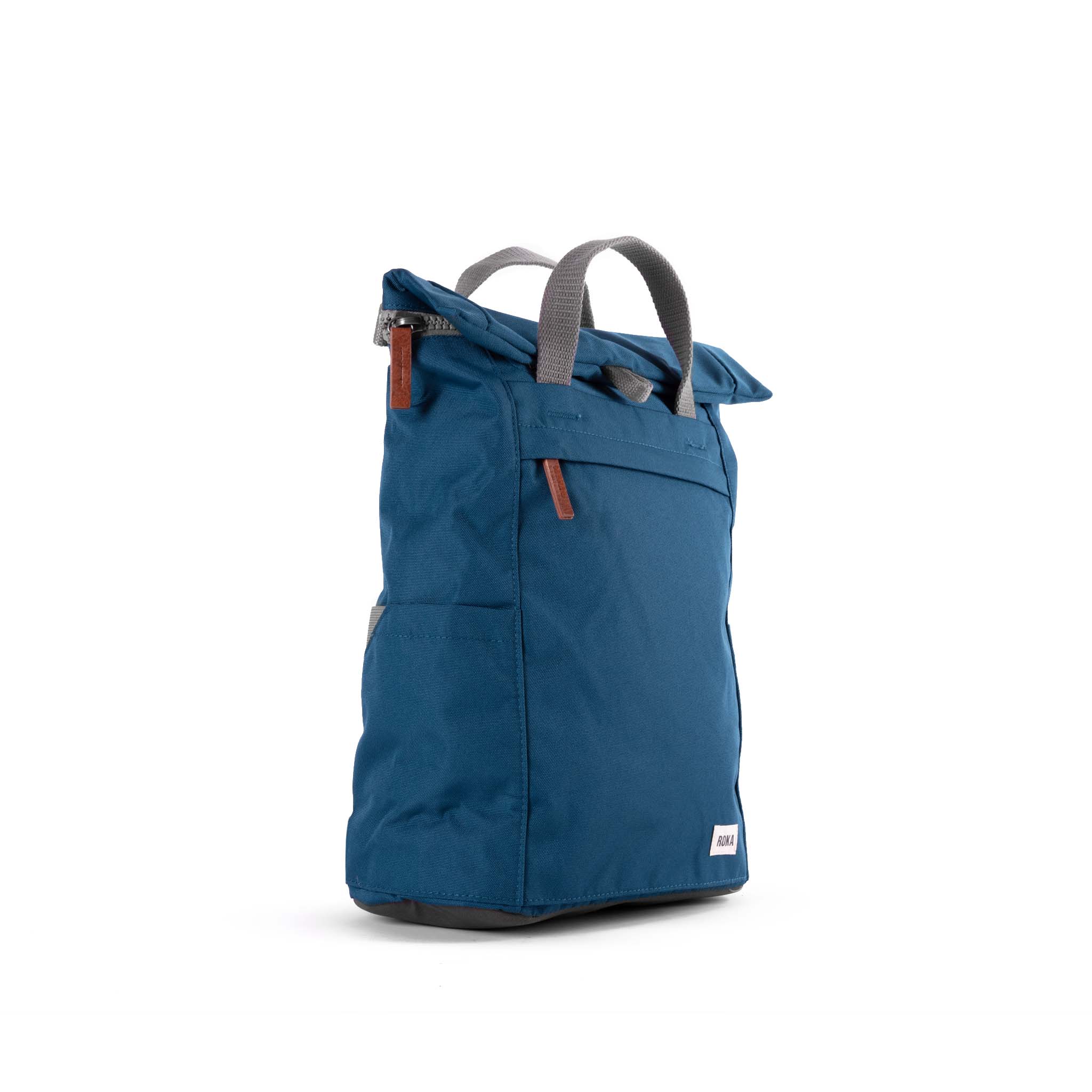 Roka London Finchley Sustainable Canvas Rucksack, Marine - Image 2