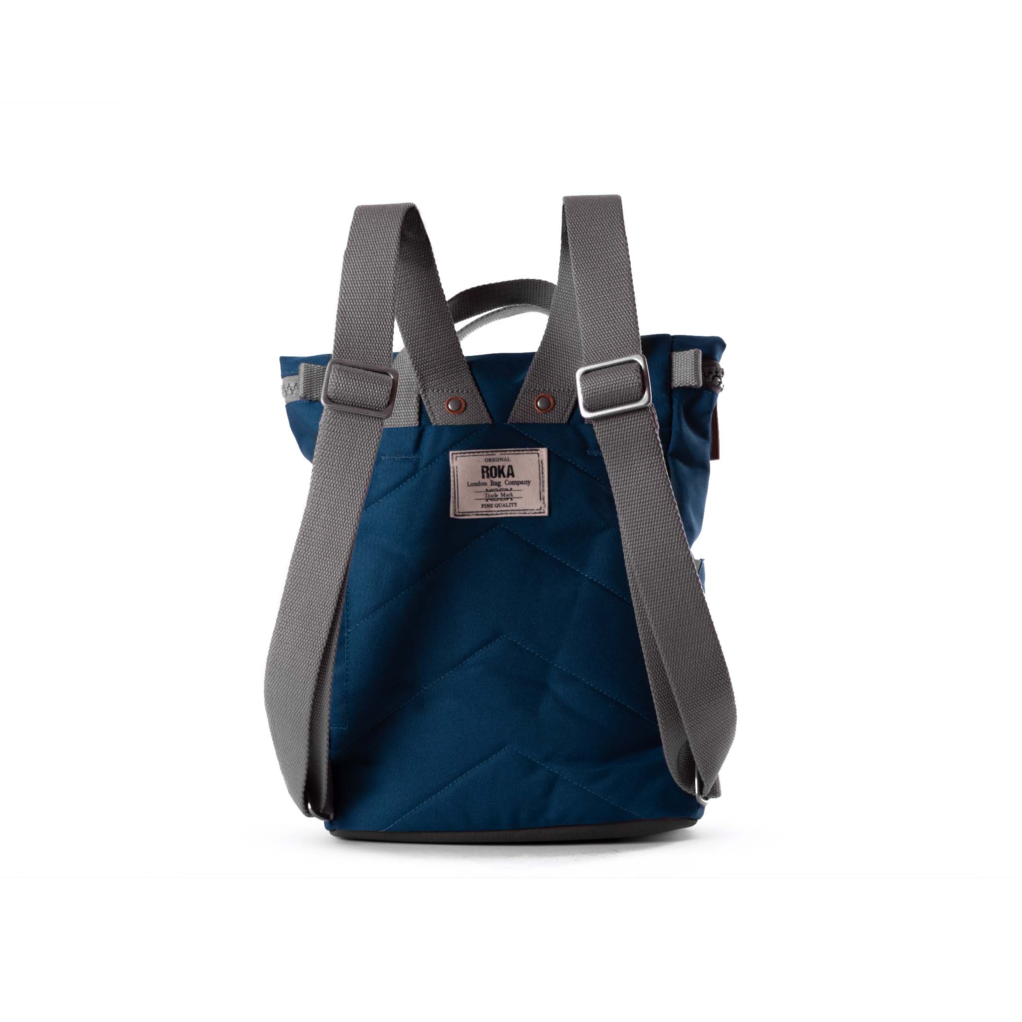 Roka London Finchley Sustainable Canvas Rucksack, Marine - Image 3