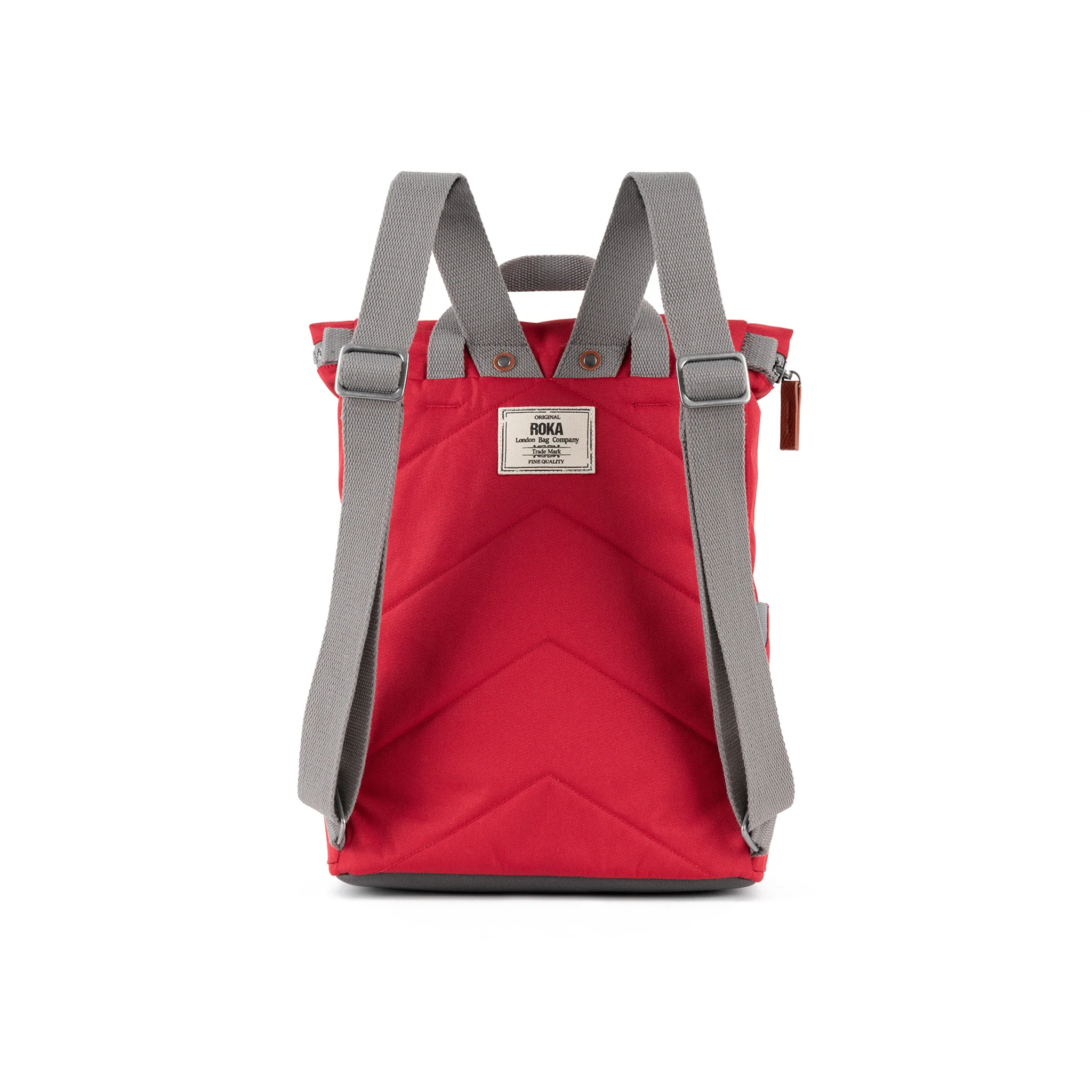 Roka London Finchley Sustainable Canvas Rucksack, Mars Red - Image 3