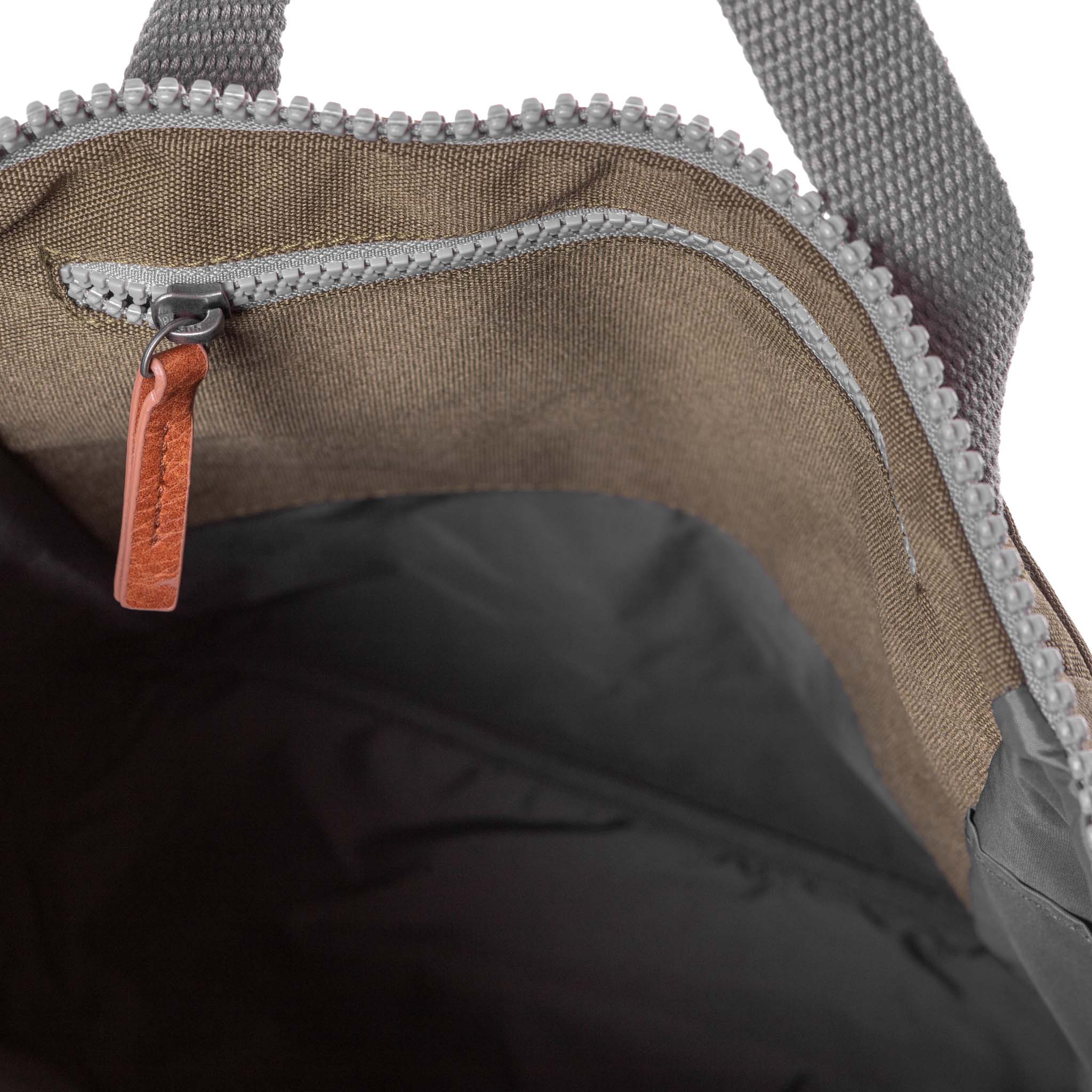Roka London Finchley Sustainable Canvas Rucksack, Moss - Image 5