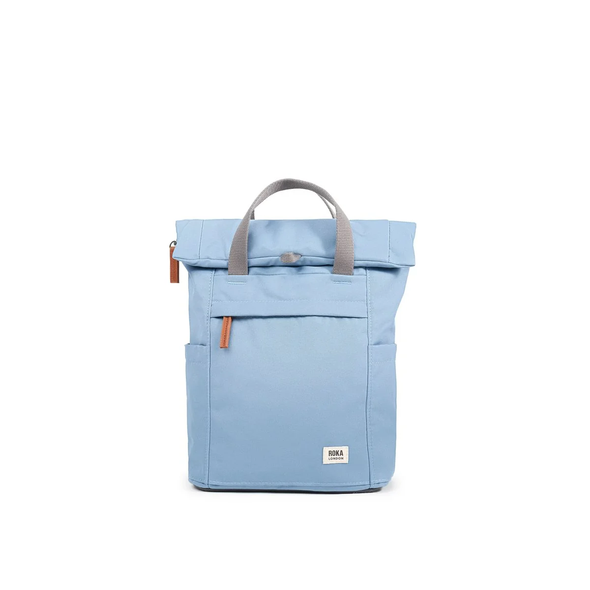 Roka London Finchley Sustainable Canvas Rucksack, Retro Blue - Image 10