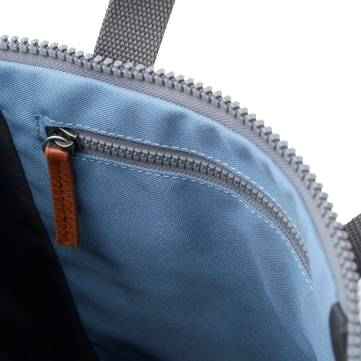 Roka London Finchley Sustainable Canvas Rucksack, Retro Blue - Image 6