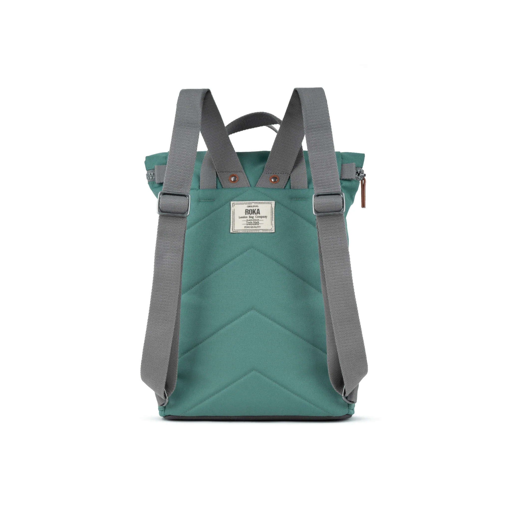 Roka London Finchley Sustainable Canvas Rucksack, Sage Green - Image 3