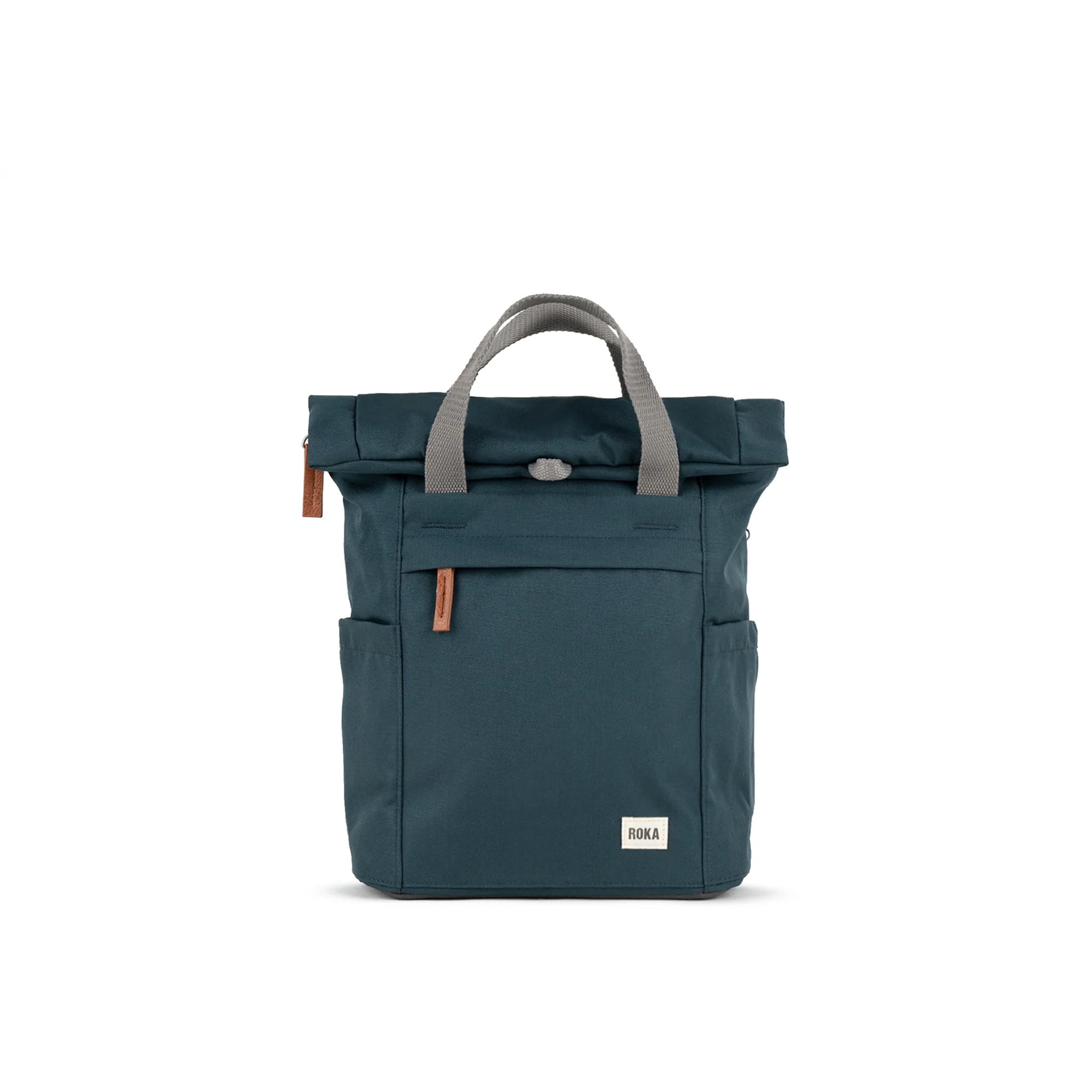 Roka London Finchley Sustainable Canvas Rucksack, Smoke - Image 10
