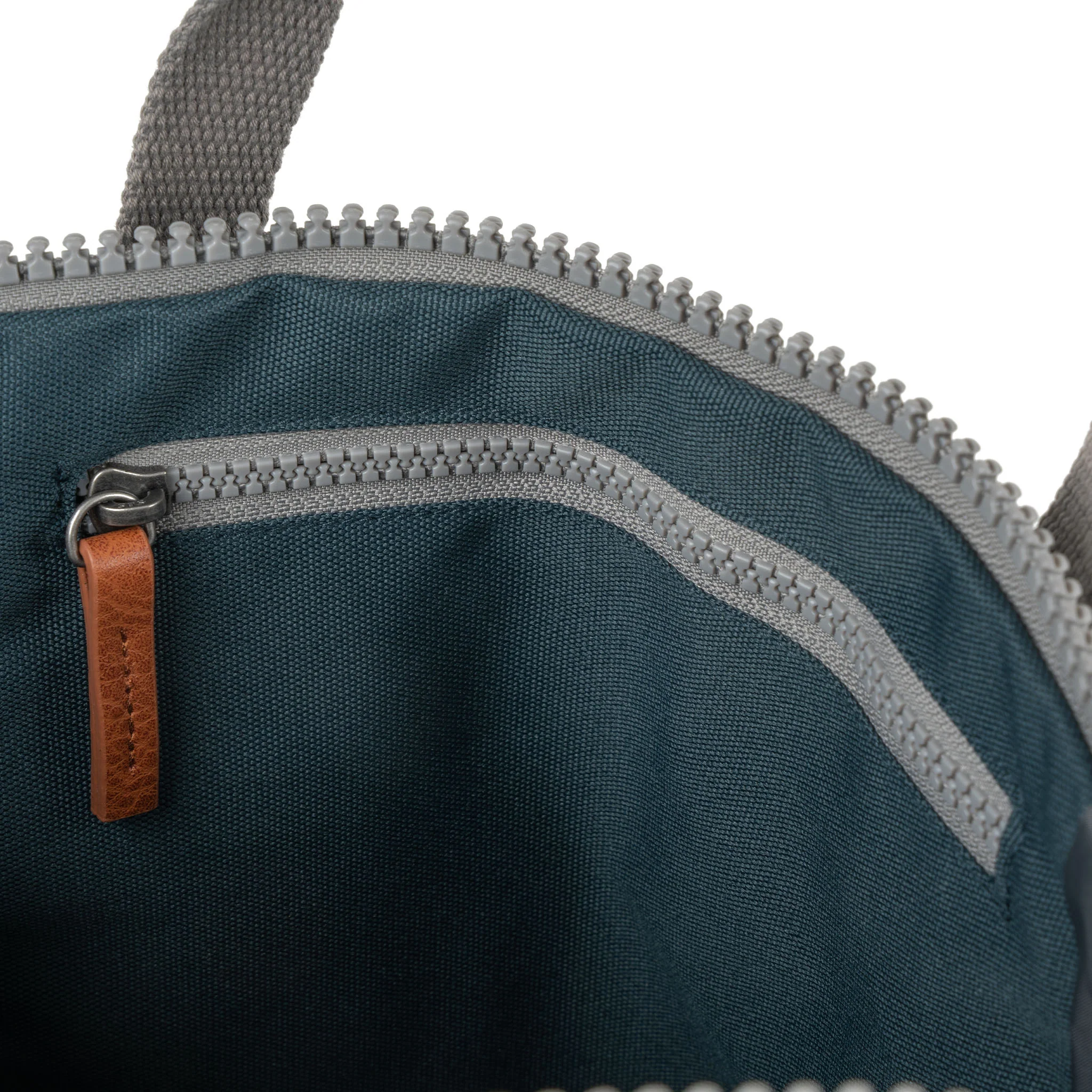 Roka London Finchley Sustainable Canvas Rucksack, Smoke - Image 5