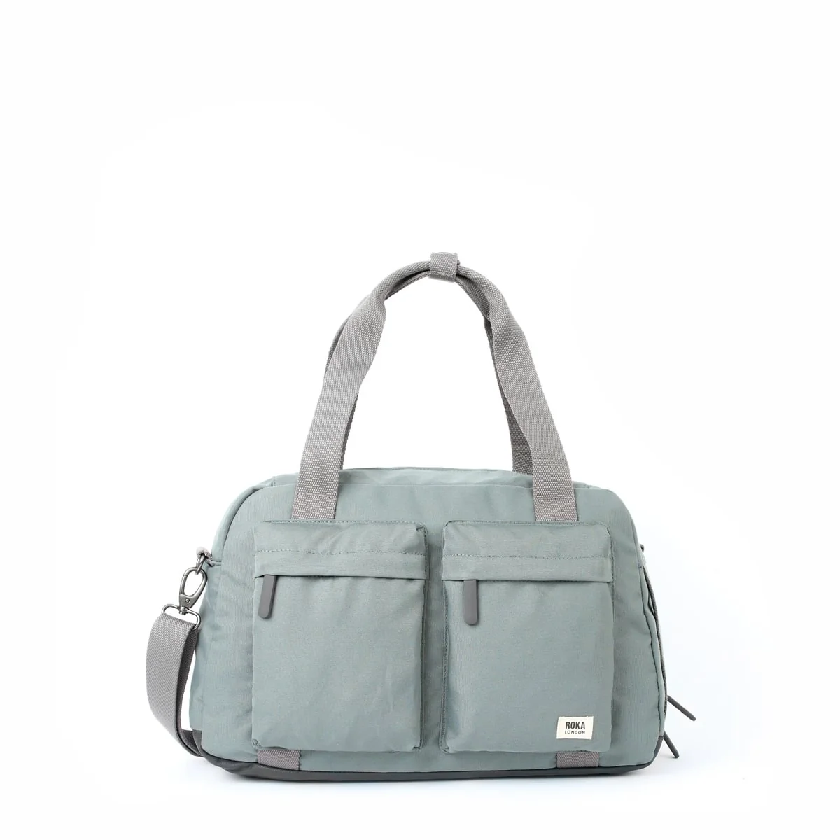 Roka London Gatwick Duffel Bag, Pewter (Recycled Canvas) - Image 8