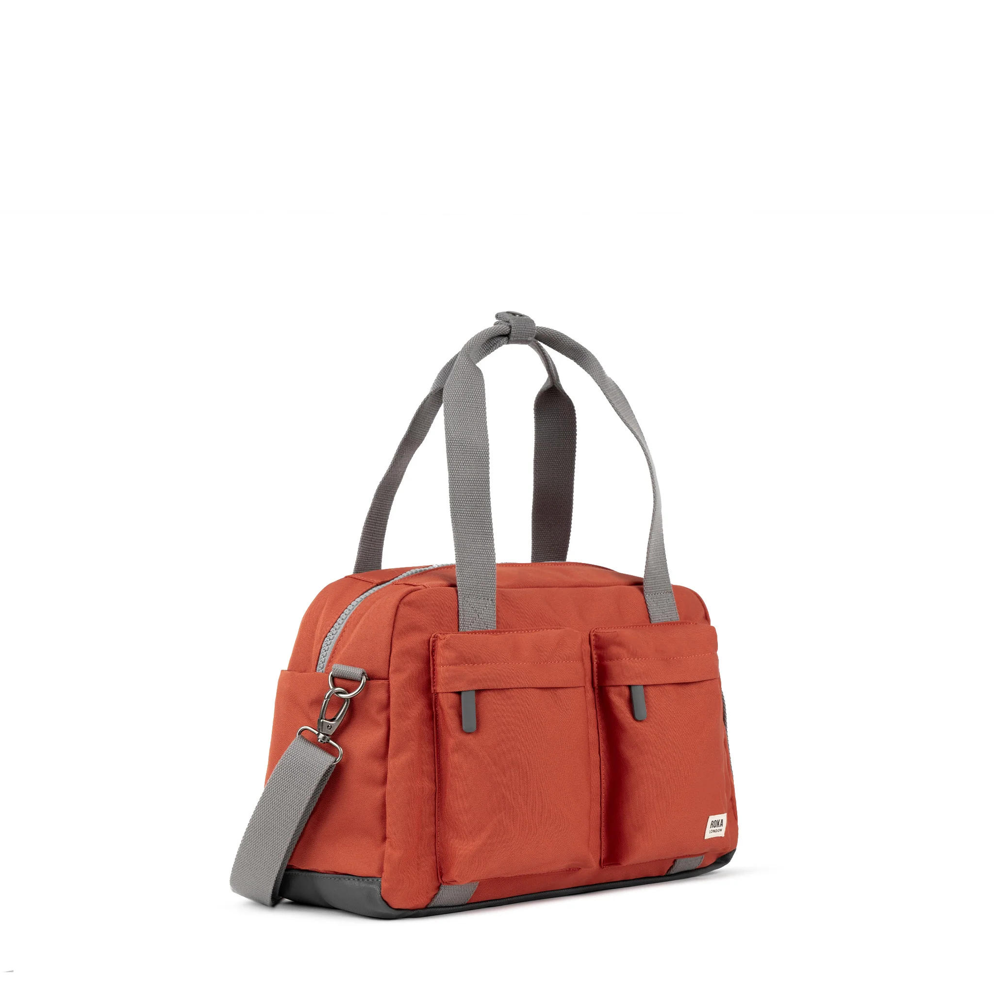 Roka London Gatwick Small Duffel Bag, Rooibos (Recycled Canvas) - Image 2