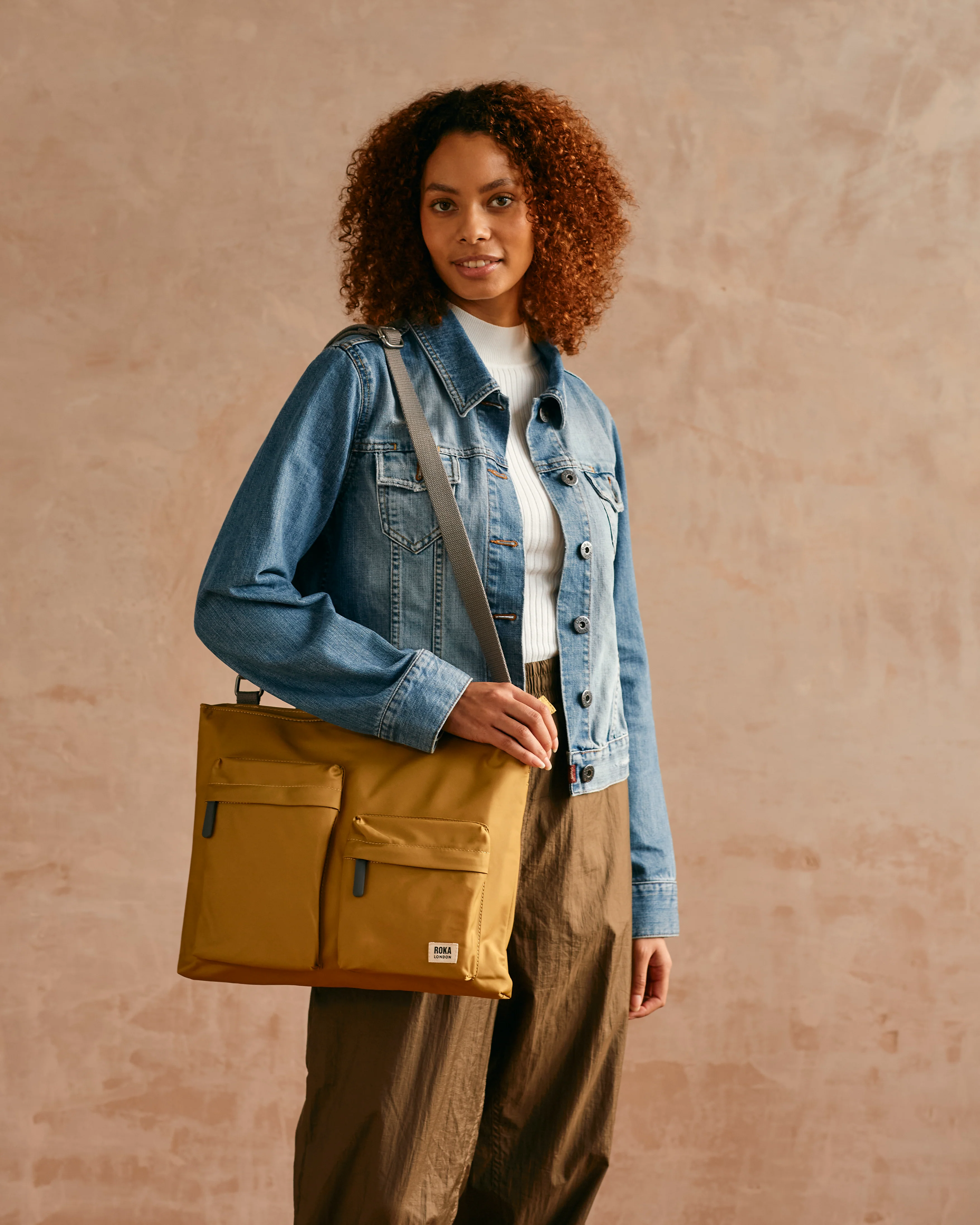 Roka London Moorgate M Tote Bag, Corn (Recycled Nylon ) - Image 8