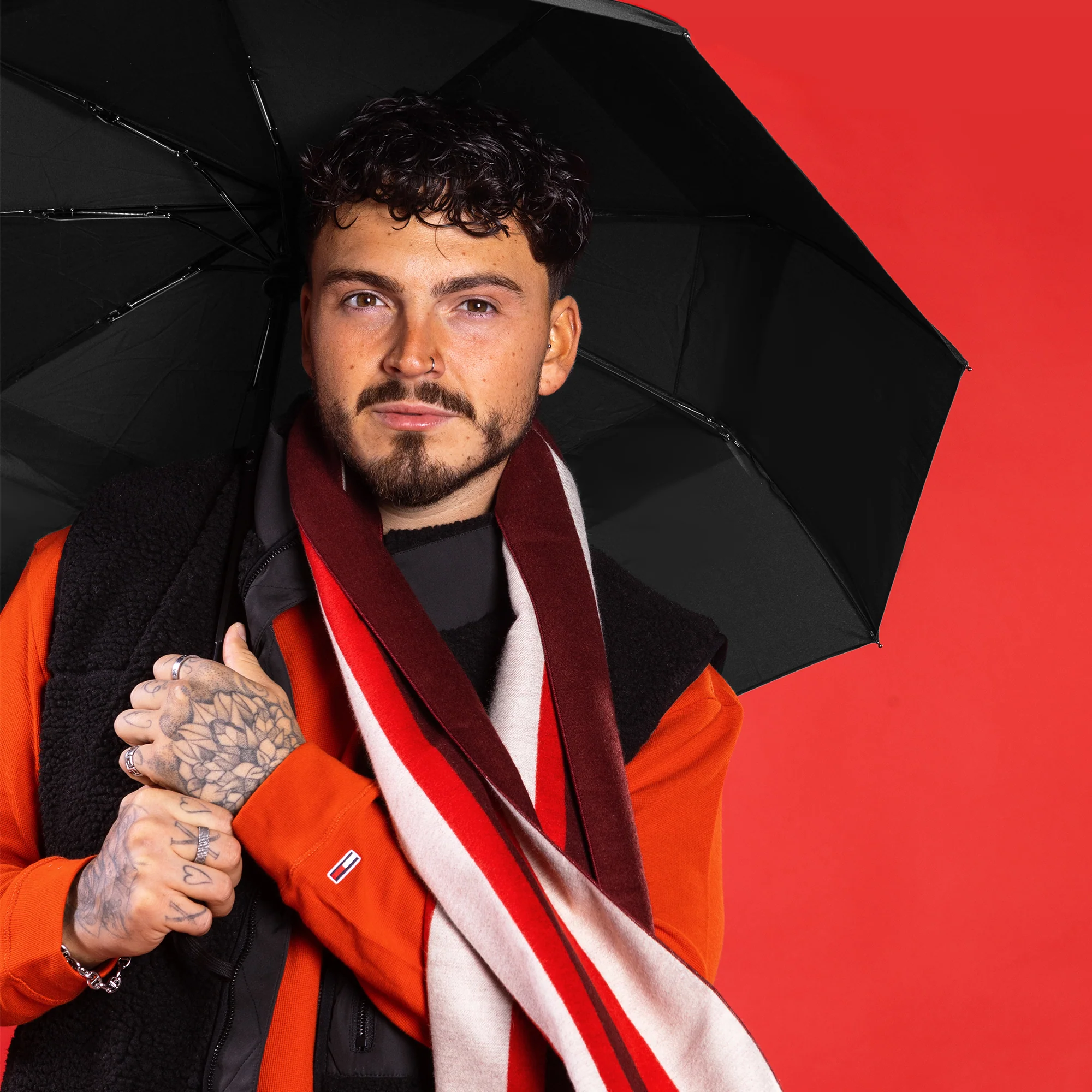Roka London Waterloo Sustainable Umbrella, Black - Image 8