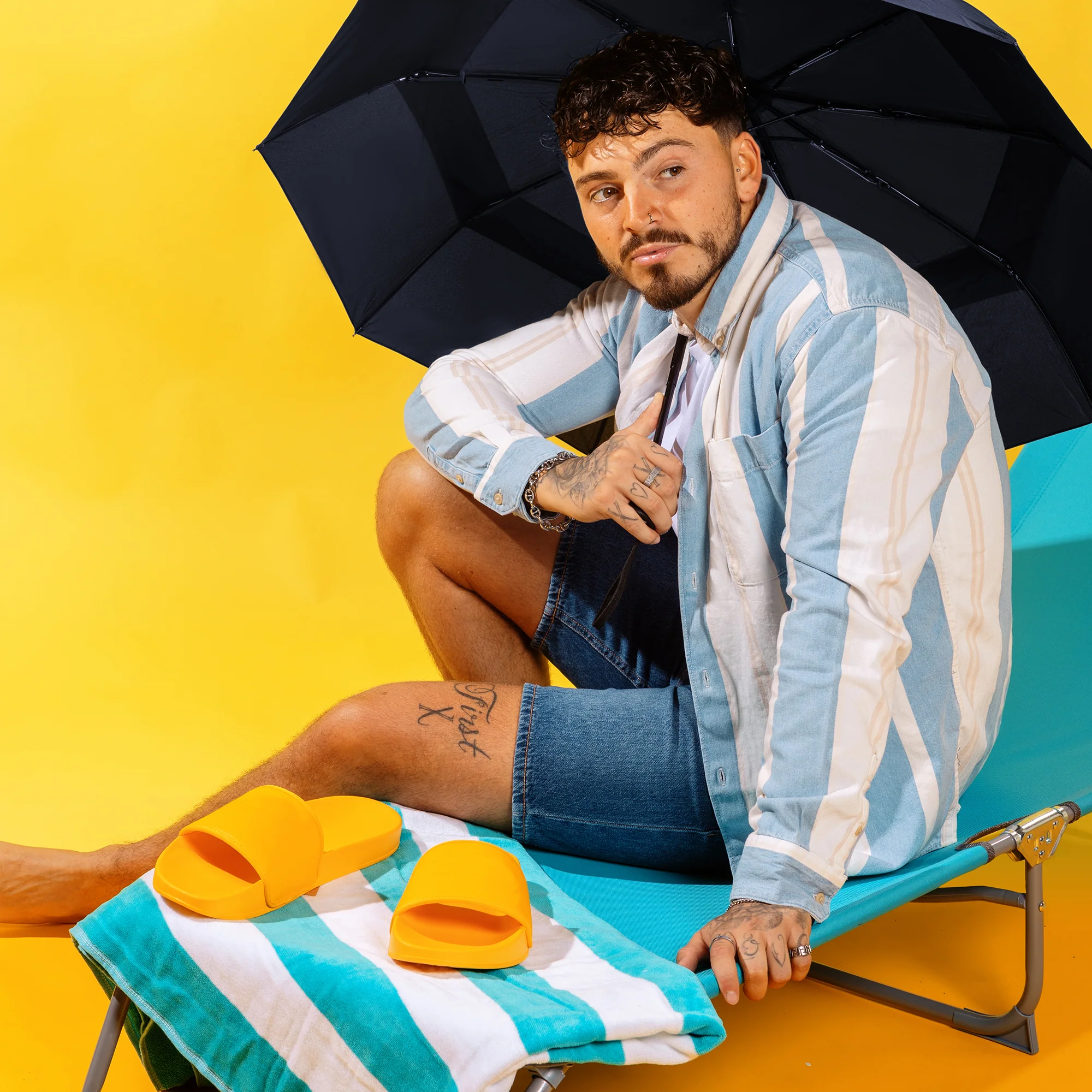 Roka London Waterloo Sustainable Umbrella, Black - Image 9