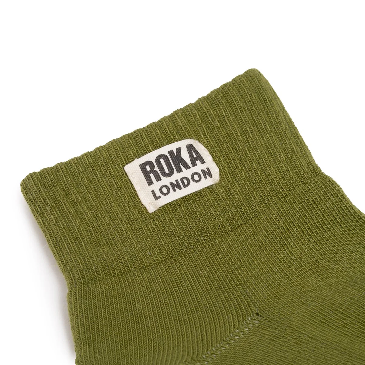 Roka London Wembley Organic Cotton Ankle Socks, Avocado - Image 2