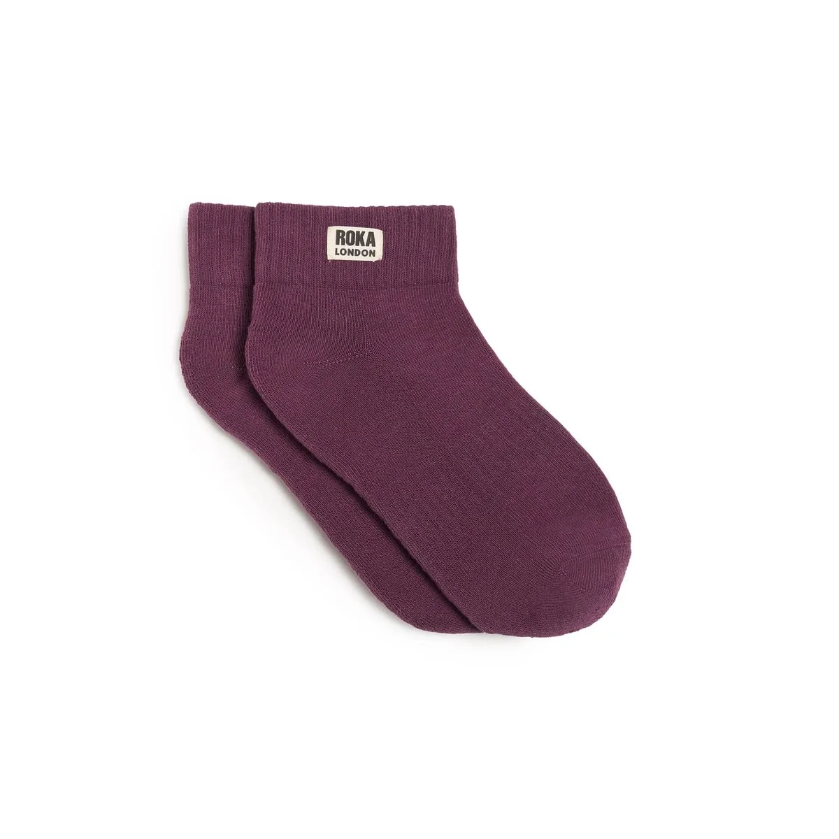 Roka London Wembley Organic Cotton Ankle Socks, Berry