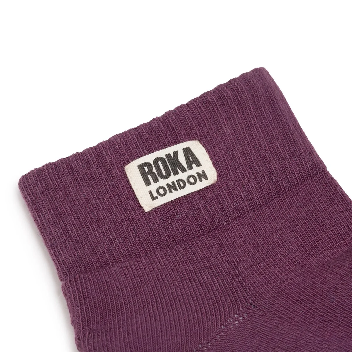 Roka London Wembley Organic Cotton Ankle Socks, Berry - Image 2