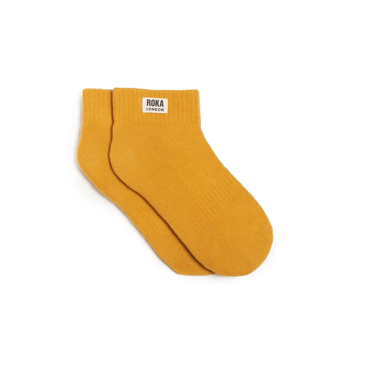 Roka London Wembley Organic Cotton Ankle Socks, Corn