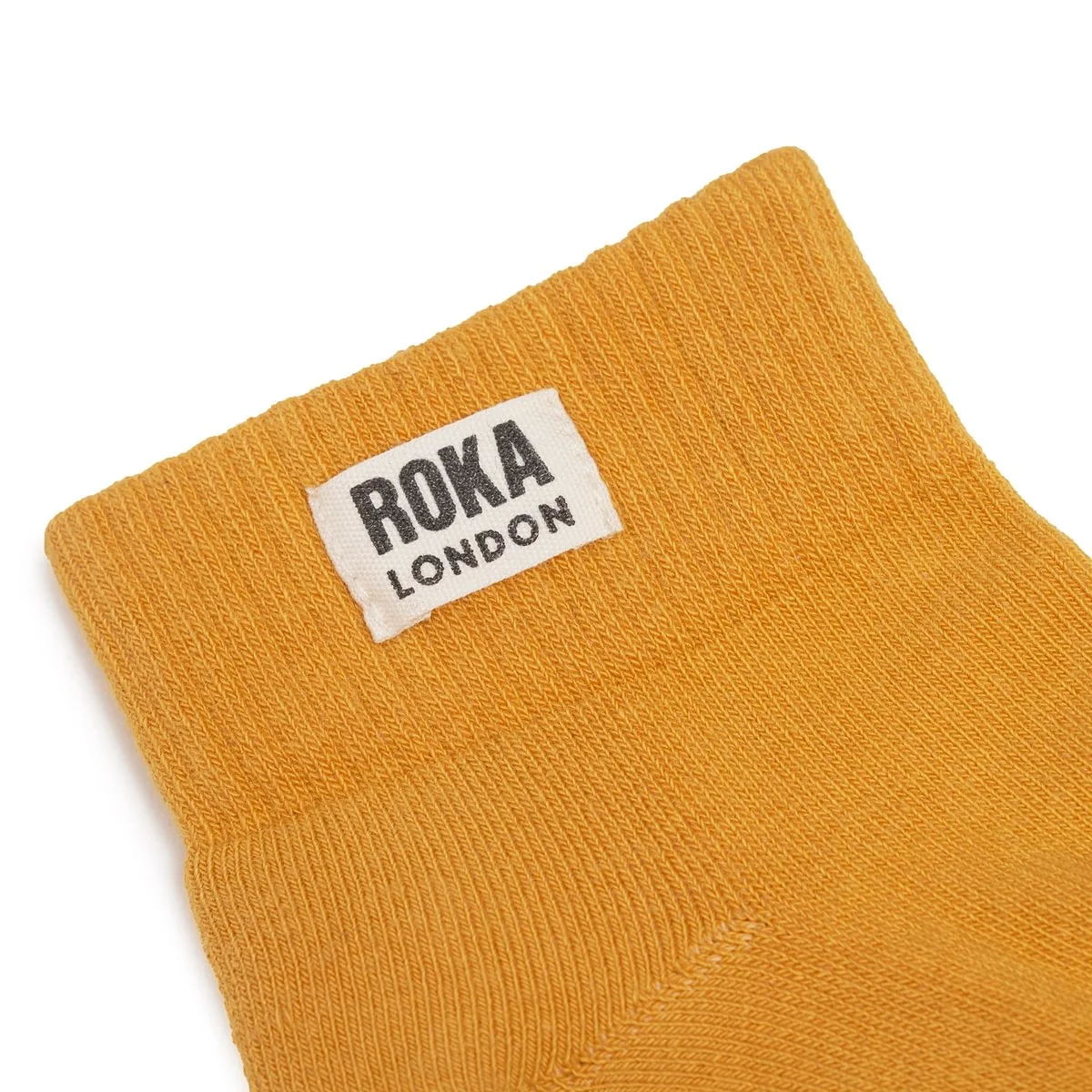 Roka London Wembley Organic Cotton Ankle Socks, Corn - Image 2