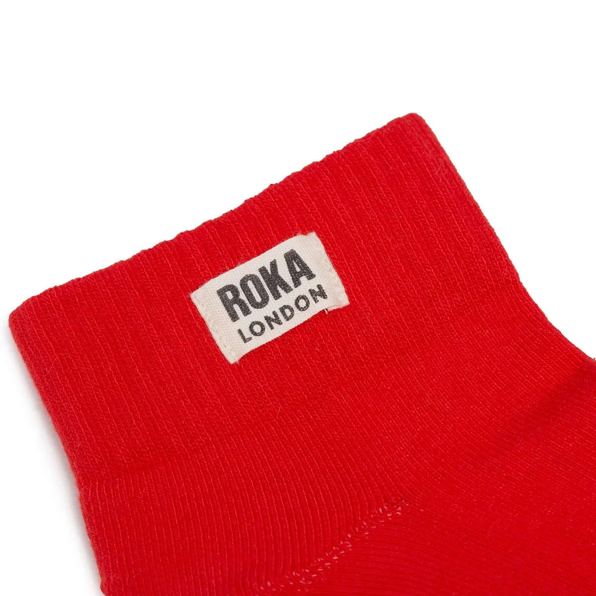 Roka London Wembley Organic Cotton Ankle Socks, Cranberry - Image 2