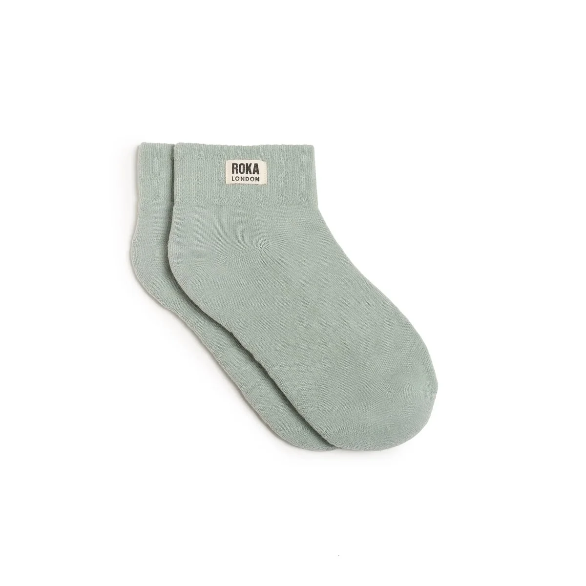 Roka London Wembley Organic Cotton Ankle Socks, Mist