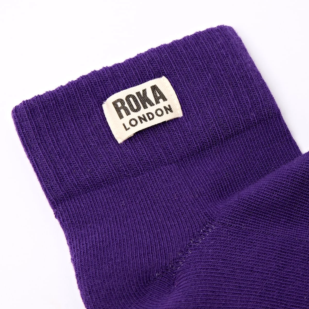 Roka London Wembley Organic Cotton Ankle Socks, Purple - Image 2