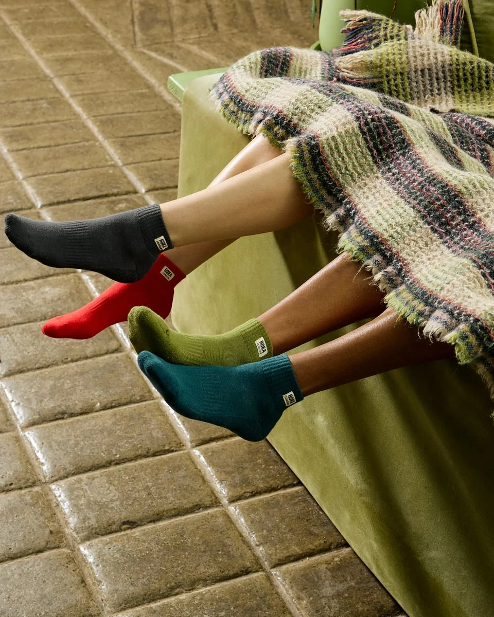 Roka London Wembley Organic Cotton Ankle Socks, Teal - Image 4
