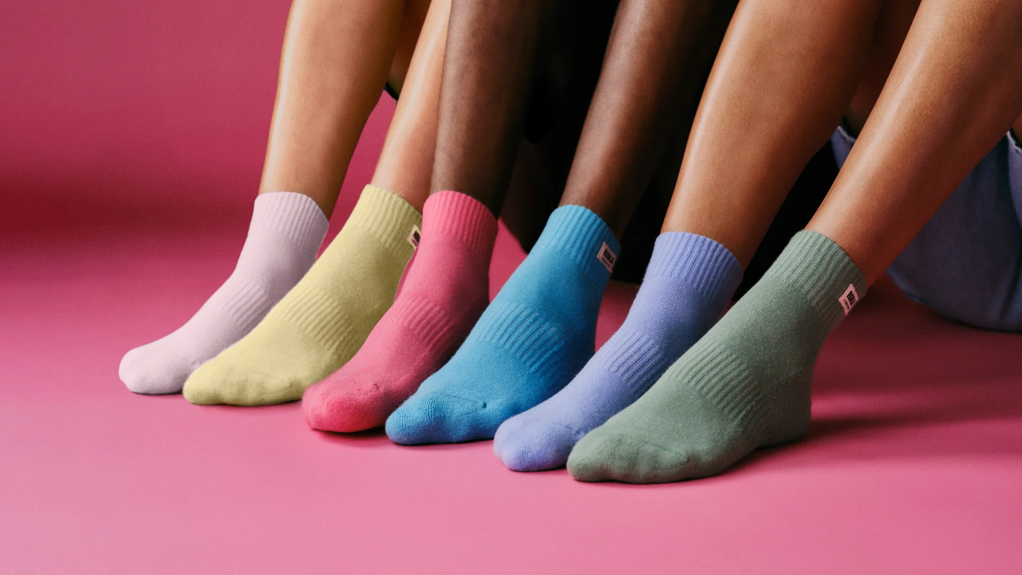 Roka London Wembley Organic Cotton Ankle Socks, Thistle - Image 7