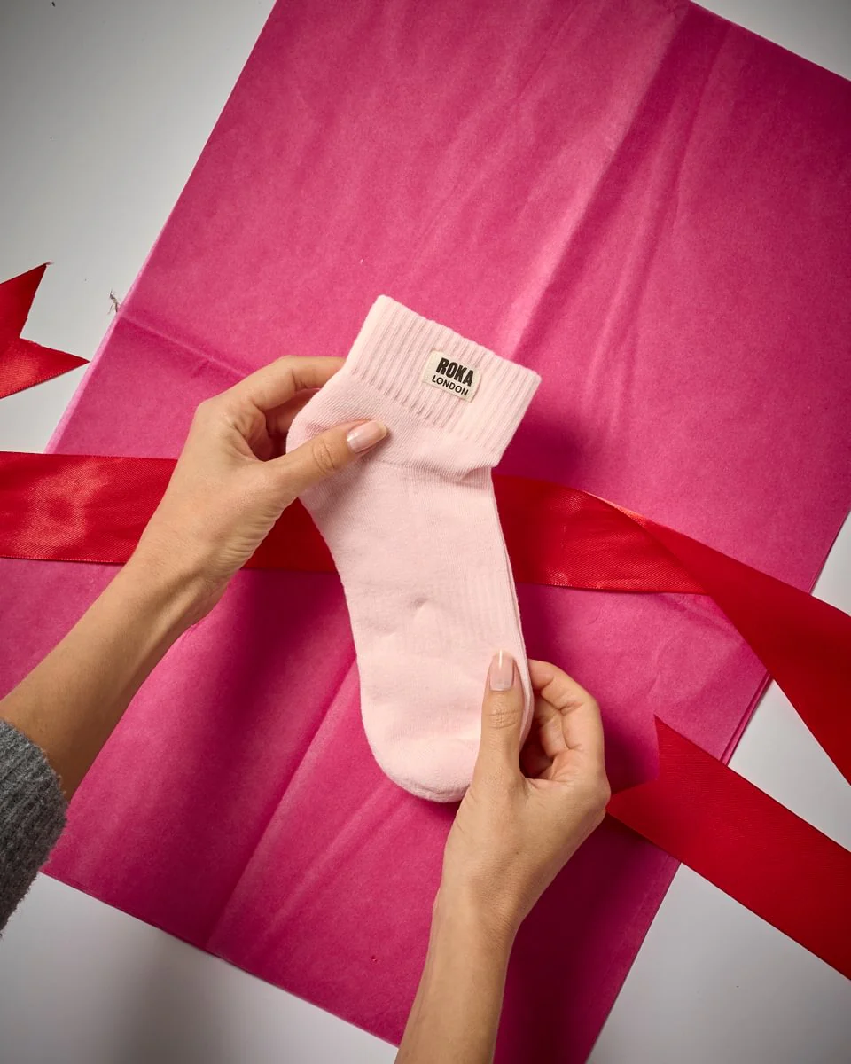 Roka London Wembley Organic Cotton Ankle Socks, Transcendent  Pink - Image 5